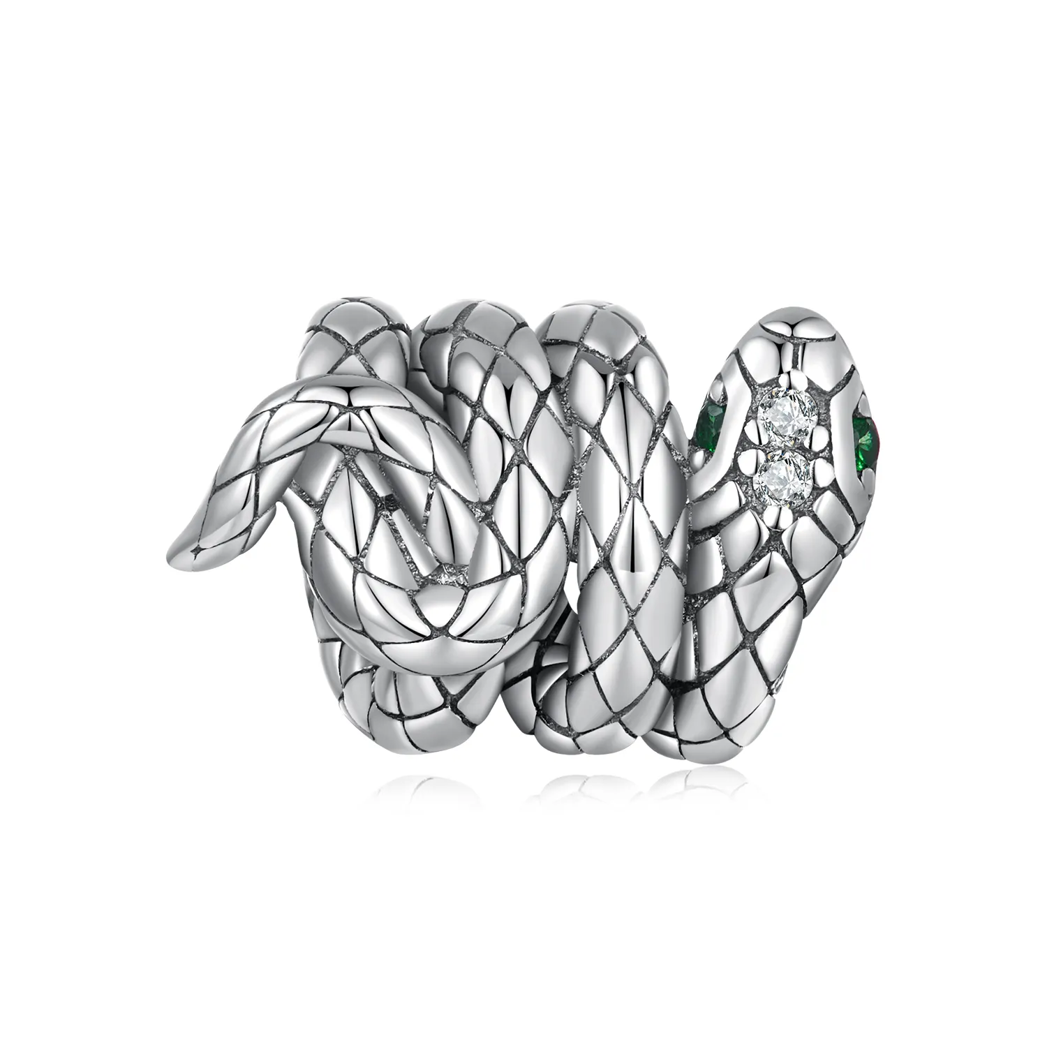 pandora style coiled spirit snake charm scc2549