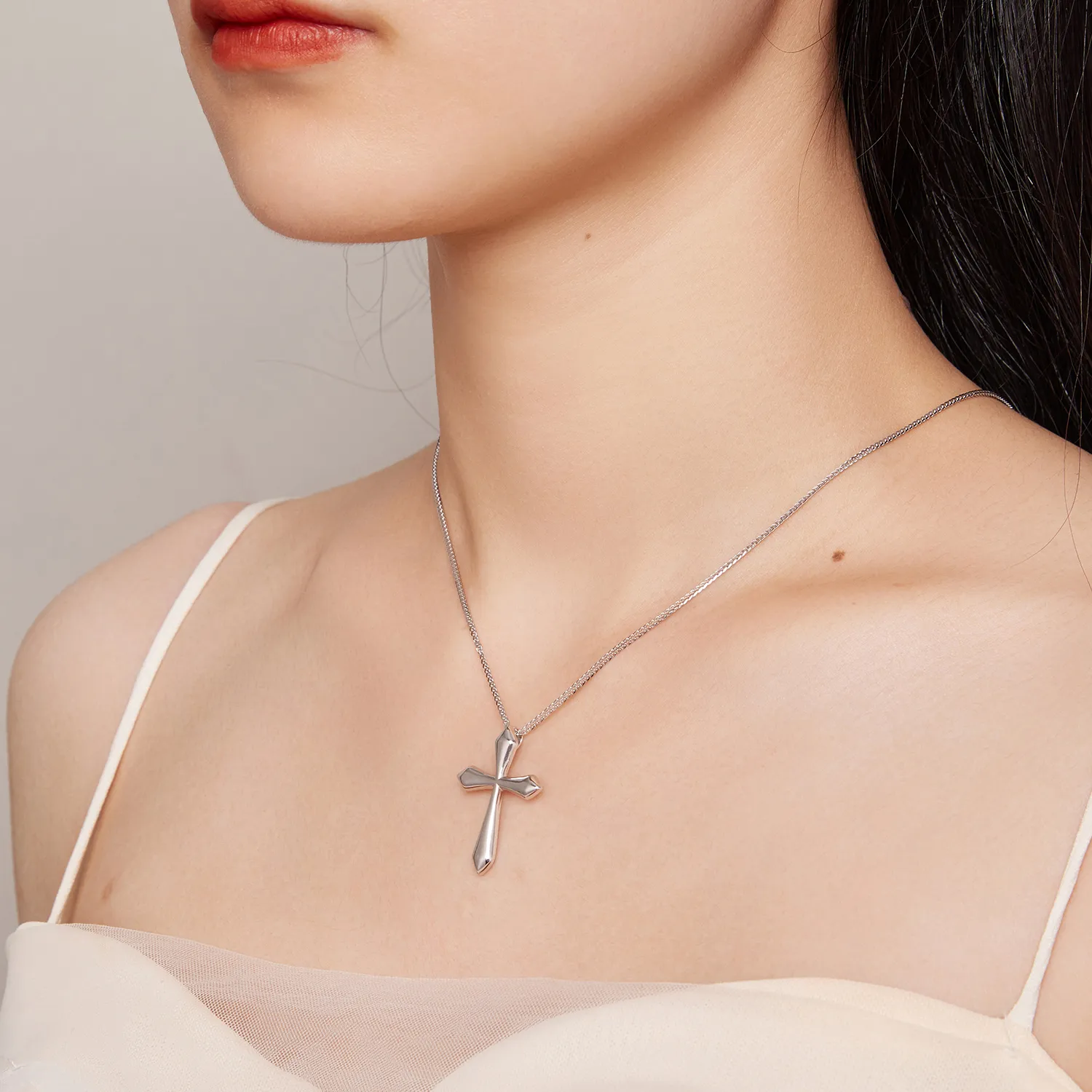 Pandora Style Cross Chopin Necklace - BSN304