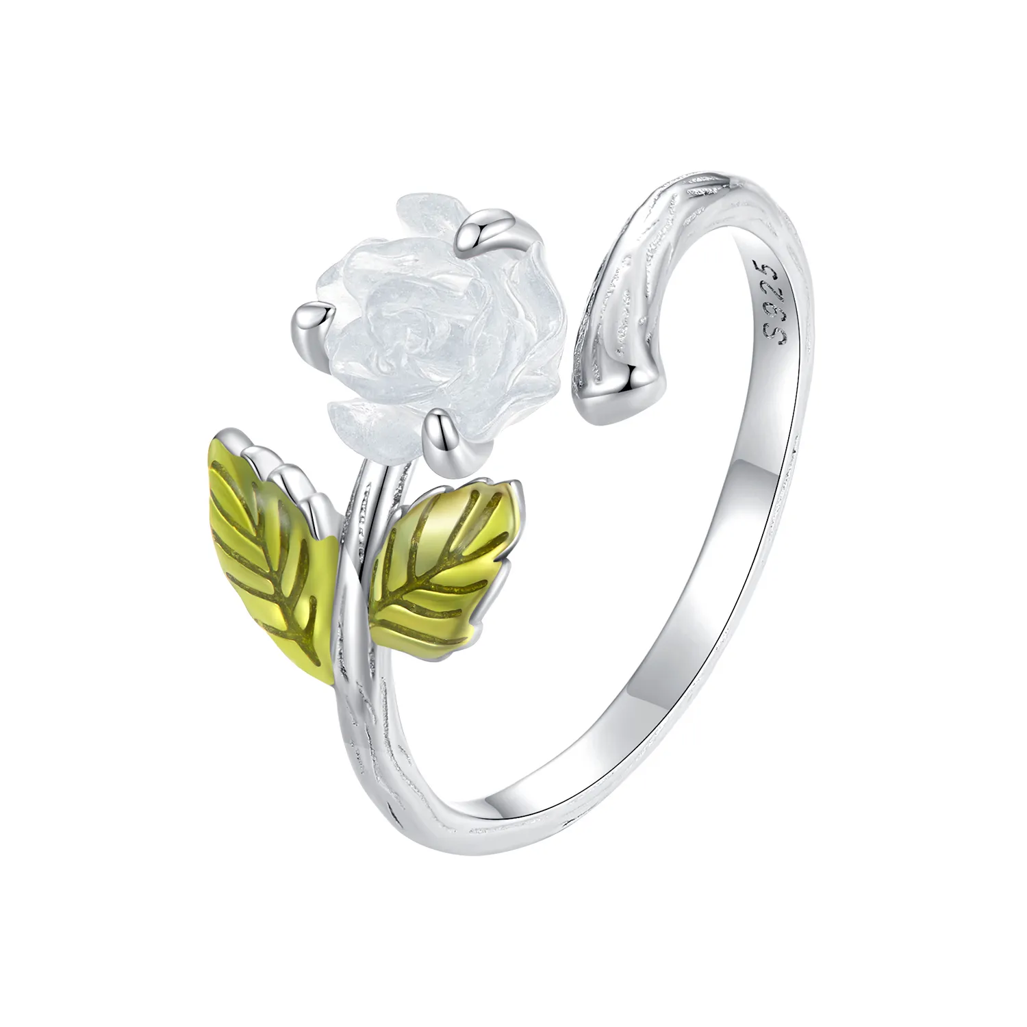 Pandora Style Crystal Rose Open Ring - BSR472-PKE