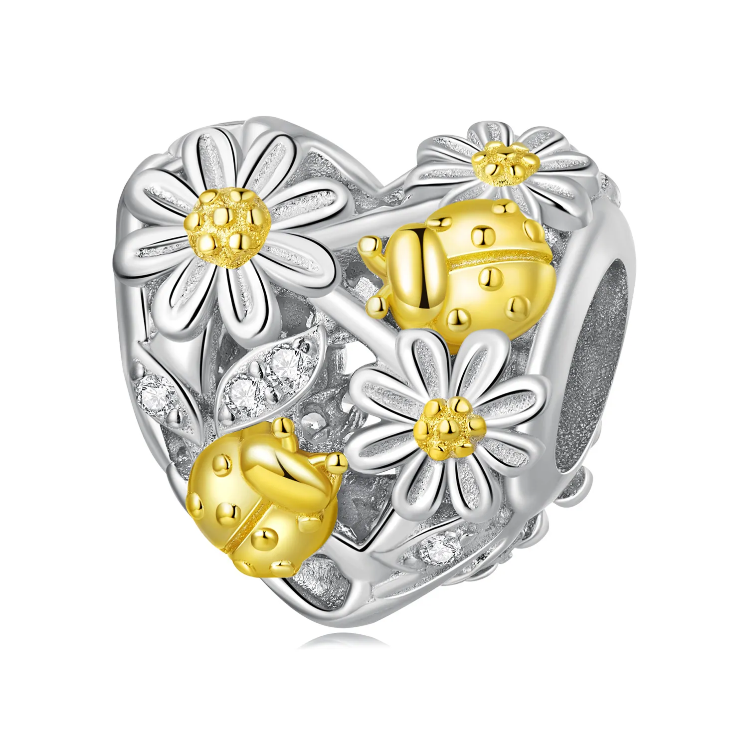 Pandora Style Daisy Ladybug Charm - BSC817