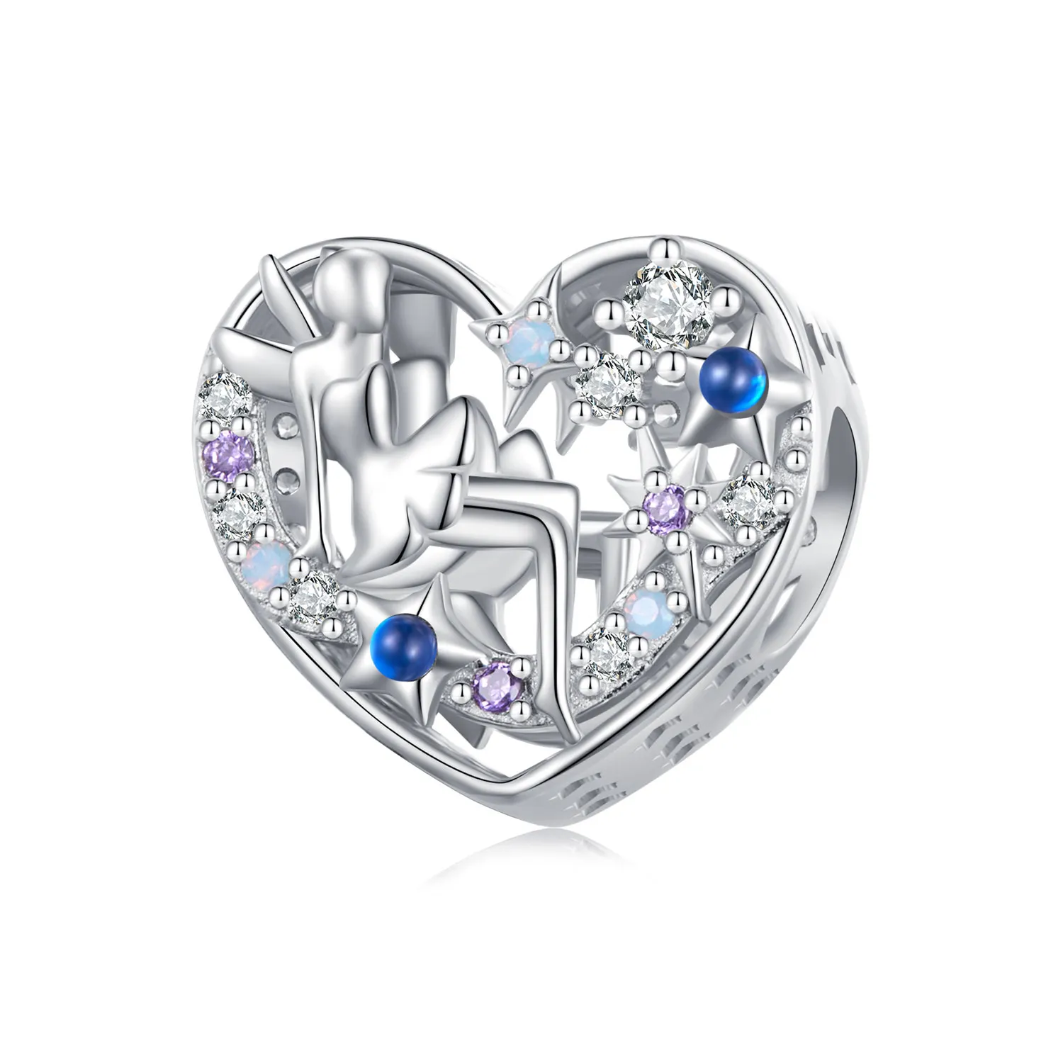 Pandora Style Day and Night Elf Heart Charm - SCC2553