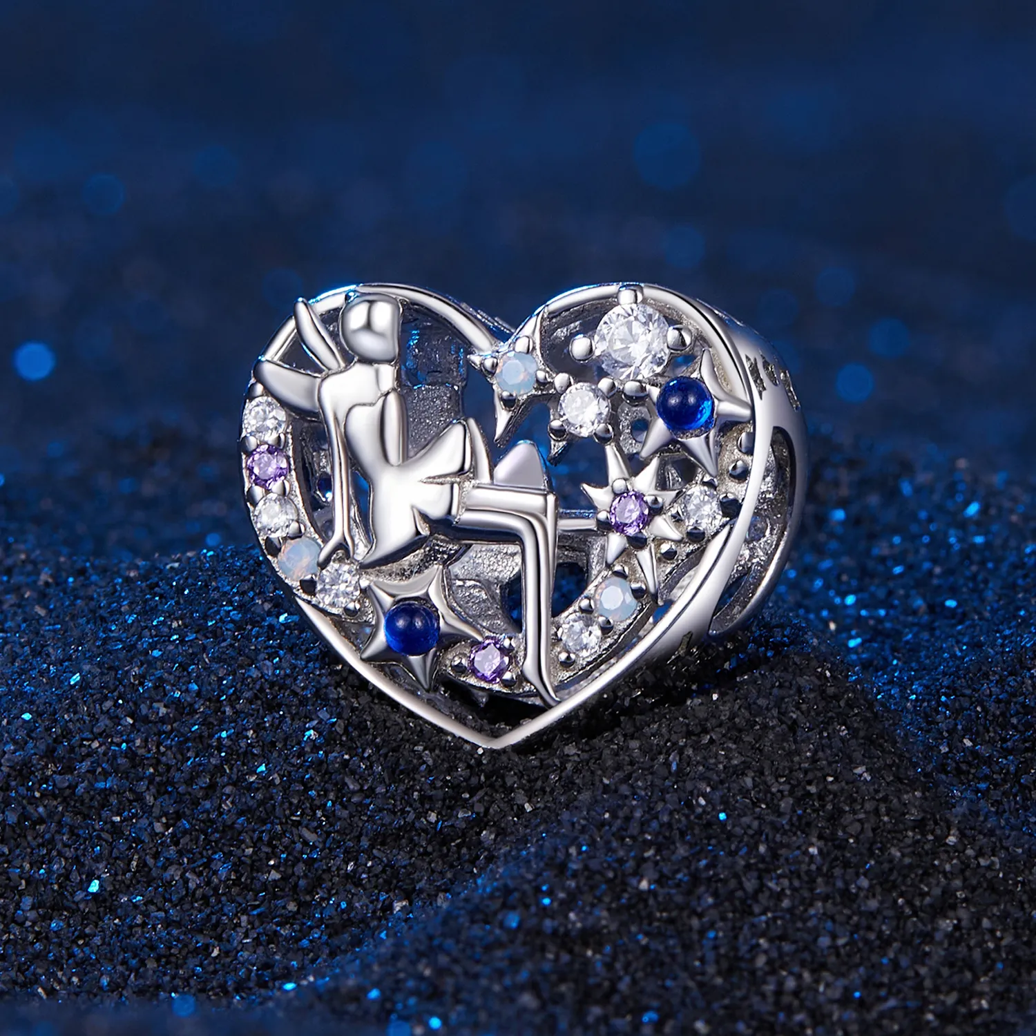 Pandora Style Day and Night Elf Heart Charm - SCC2553