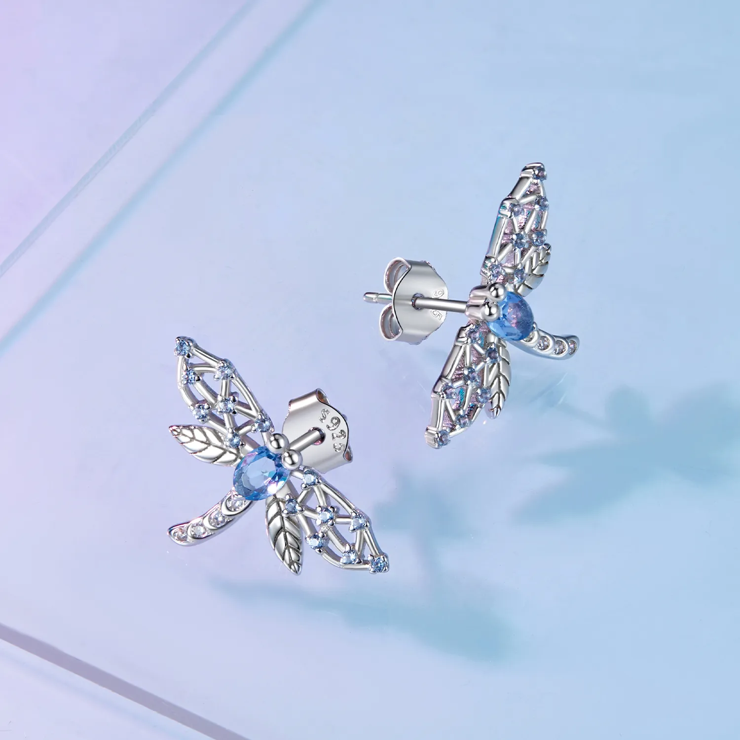 Pandora Style Dragonfly Studs Earrings - BSE874