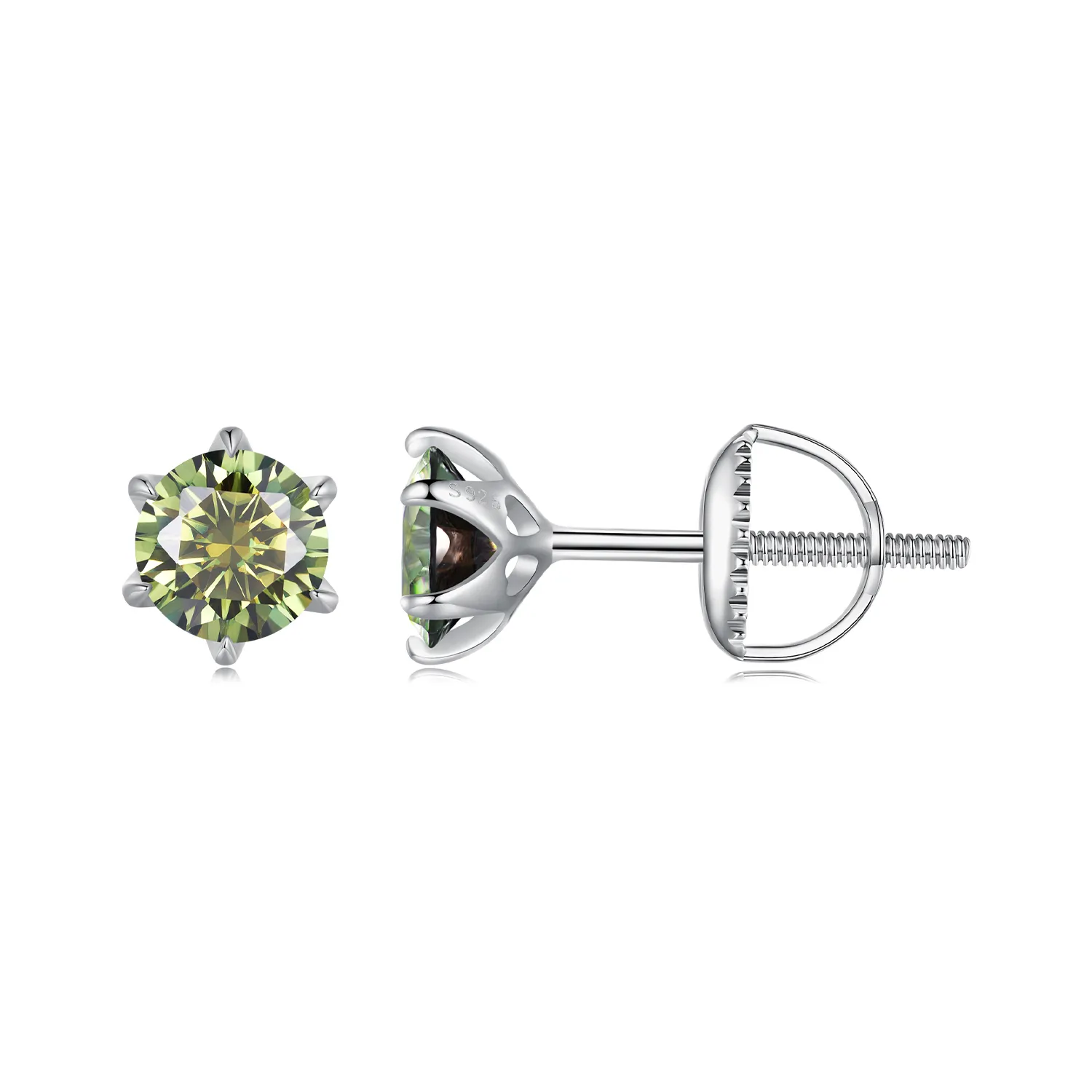 pandora style emeraldmoissanite studs earrings mse025sgn