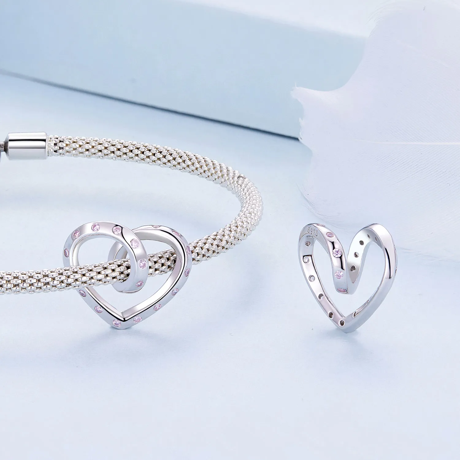 Pandora Style Entangled Heart Charm - BSC928