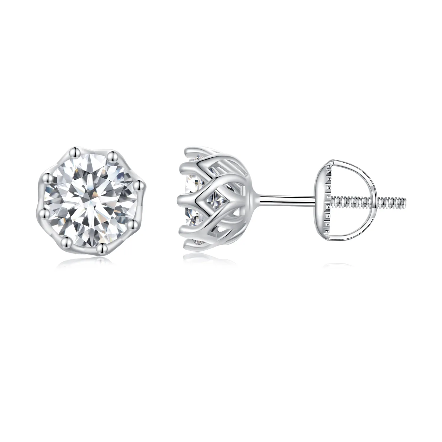 pandora style exquisite moissanite studs earringstwo certificates mse016l