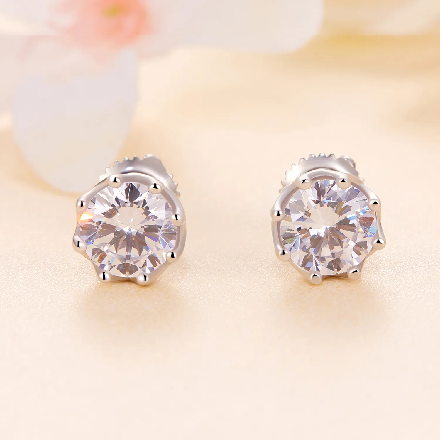 Pandora Style Exquisite Moissanite Studs Earrings(Two Certificates) - MSE016-L