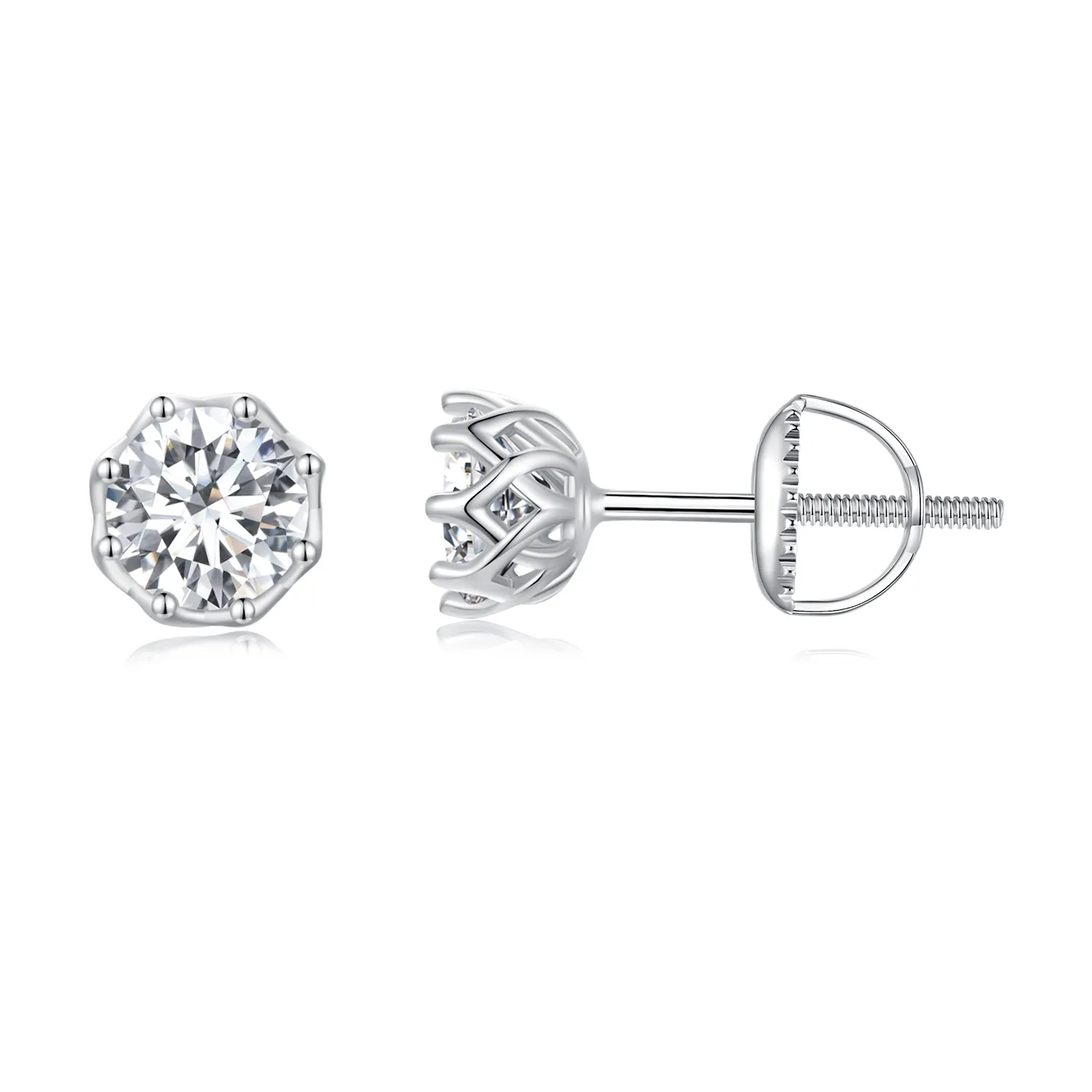 pandora style exquisite moissanite studs earringstwo certificates mse016s