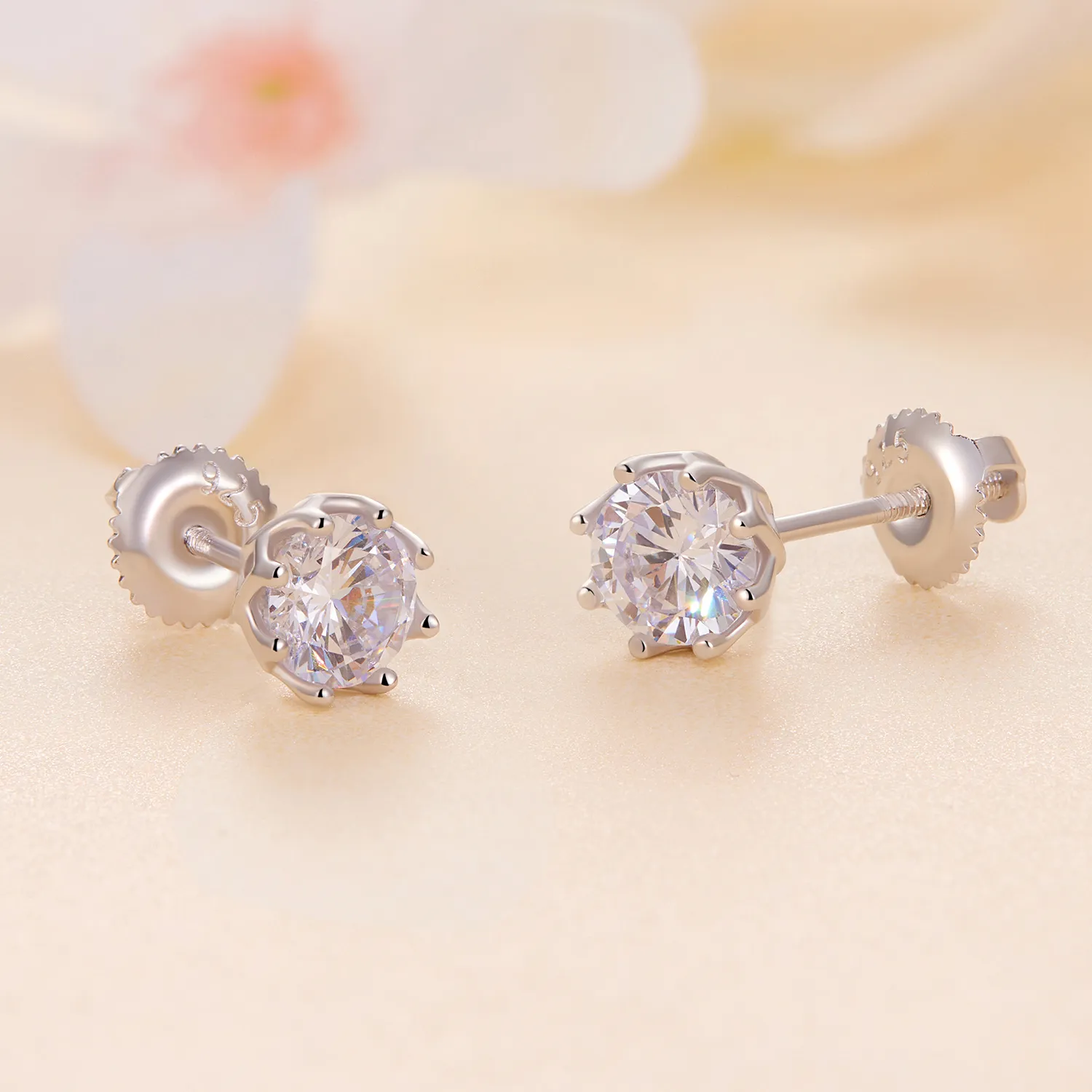 Pandora Style Exquisite Moissanite Studs Earrings(Two Certificates) - MSE016-S