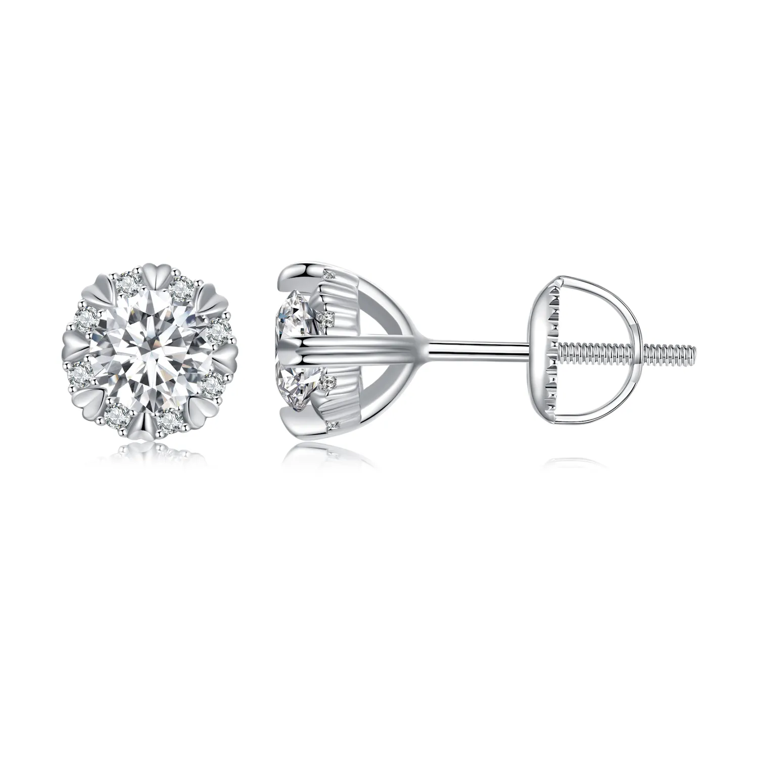 pandora style exquisite moissanite studs earringstwo certificates mse017