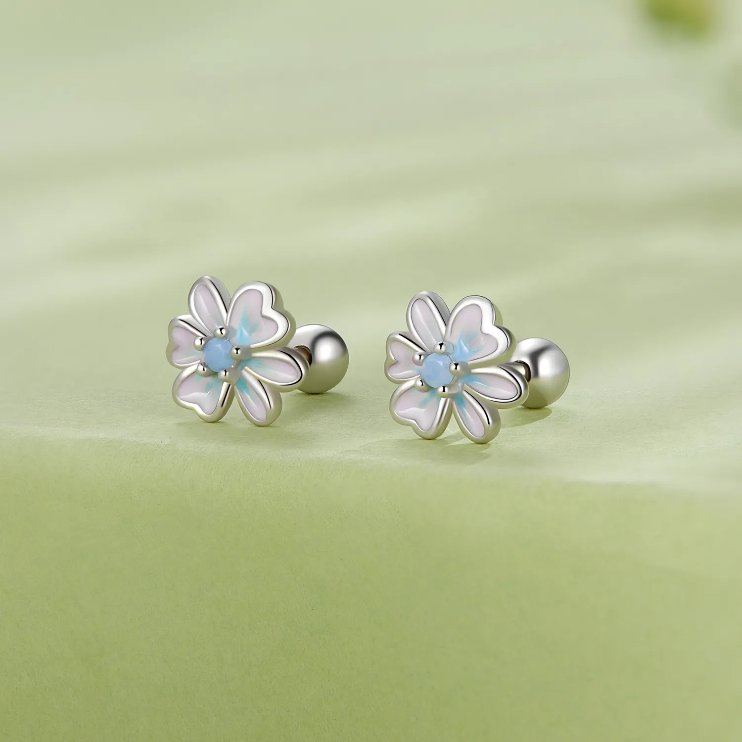 Pandora Style Flower Studs Earrings - SCE1572