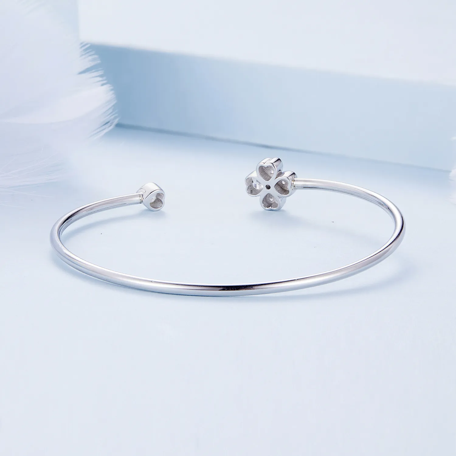 Pandora Style Four Leaf Clover Open Bangle - BSB134