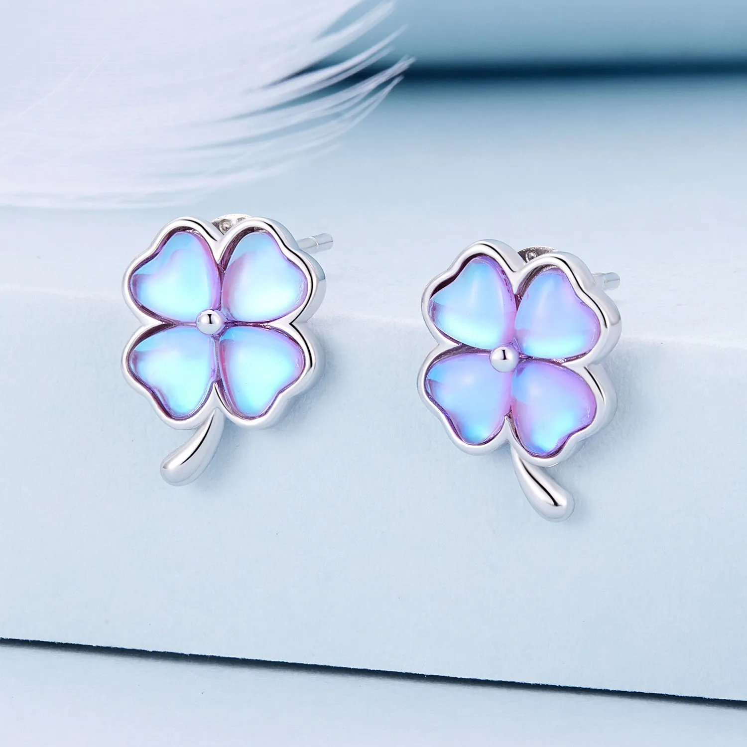 Pandora Style Four Leaf Clover Studs Earrings - BSE914