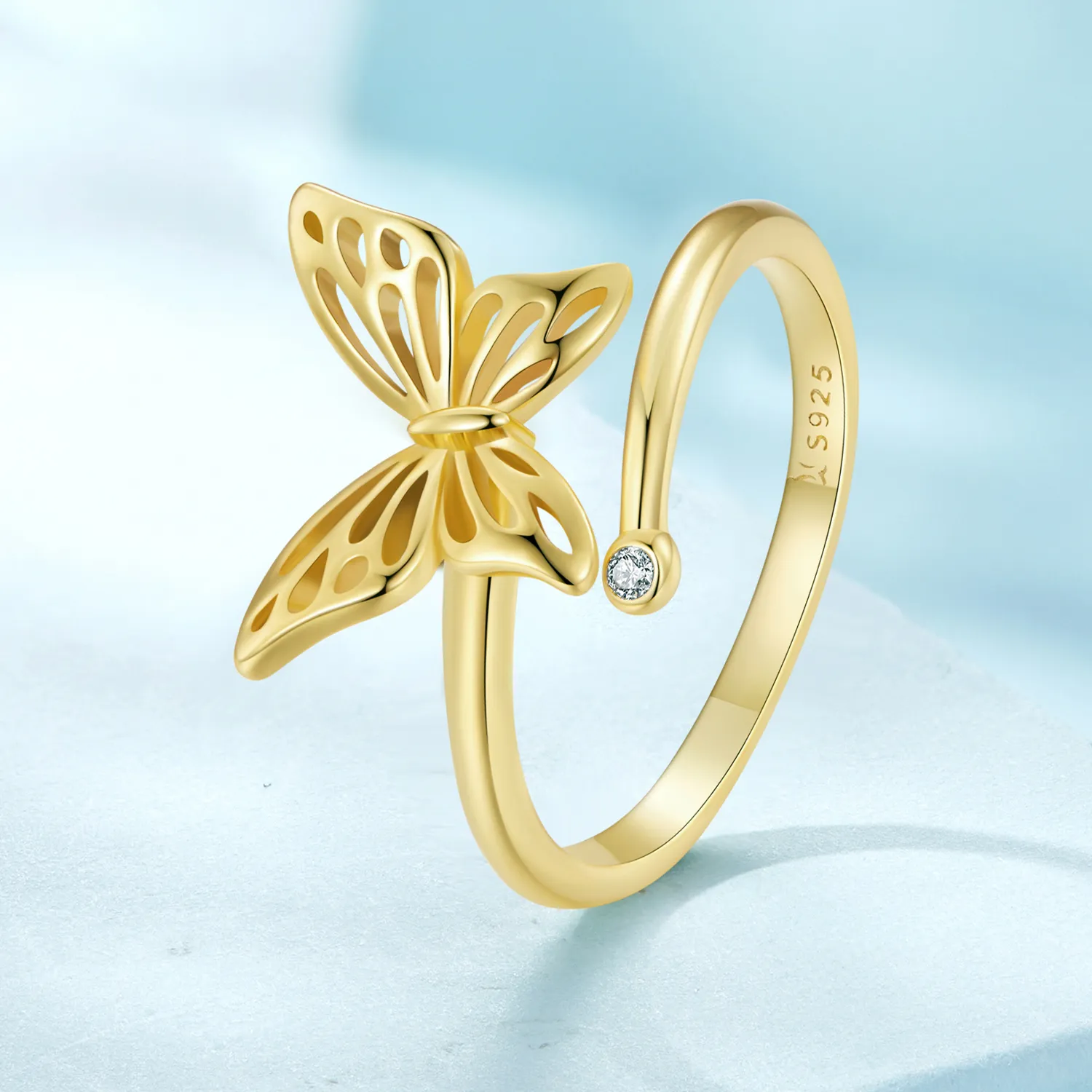 Pandora Style Golden Butterfly Dream Ring - SCR448-B