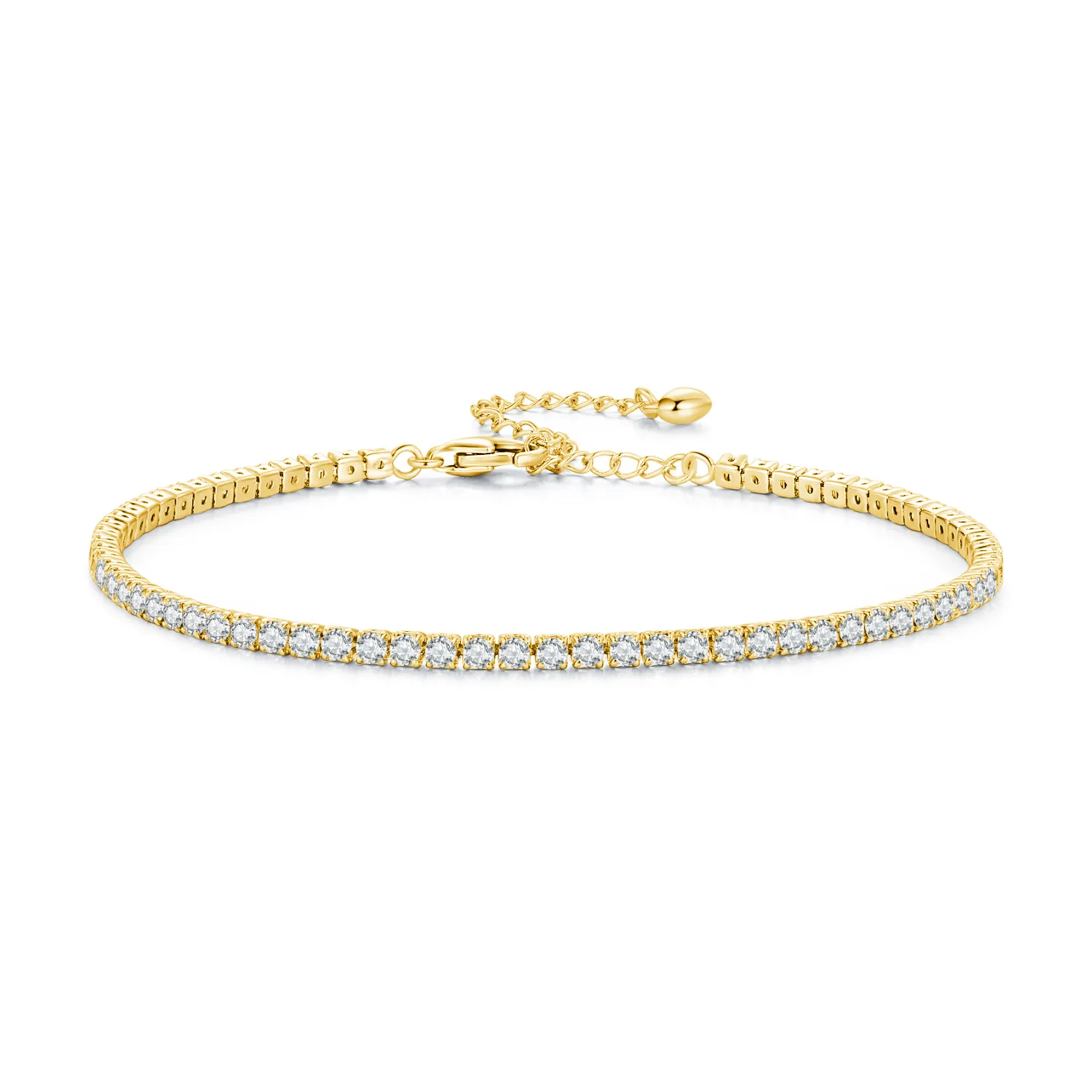 Pandora Style Golden Exquisite Zircon Chain Bracelet - BSB097-B