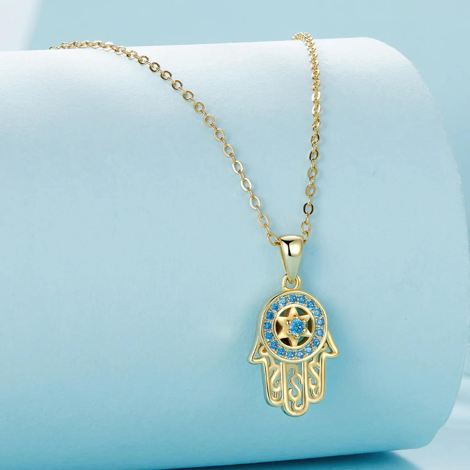 Pandora Style Golden Fatima's Guardian Necklace - SCN264-B