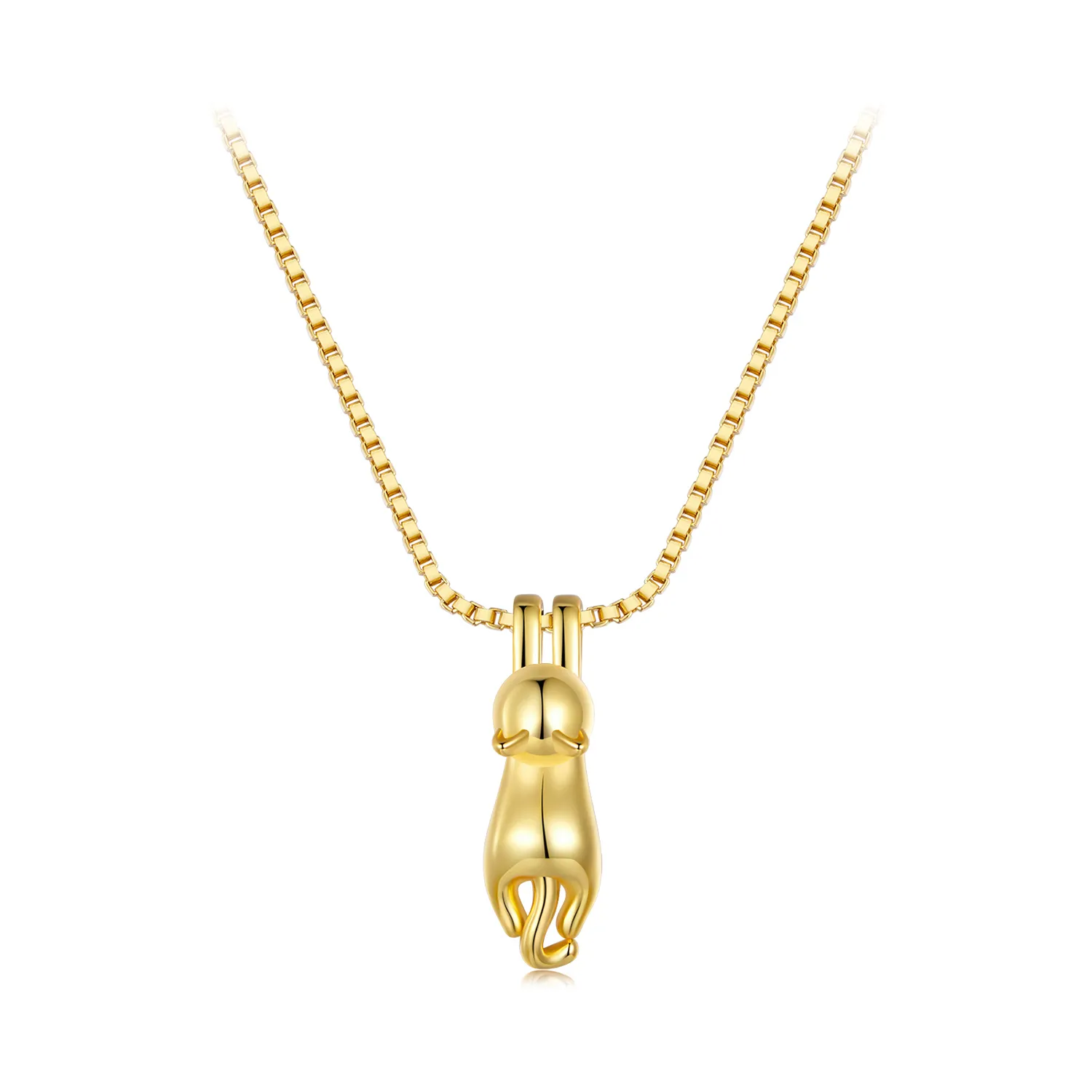 pandora style golden kitten necklace scn032b