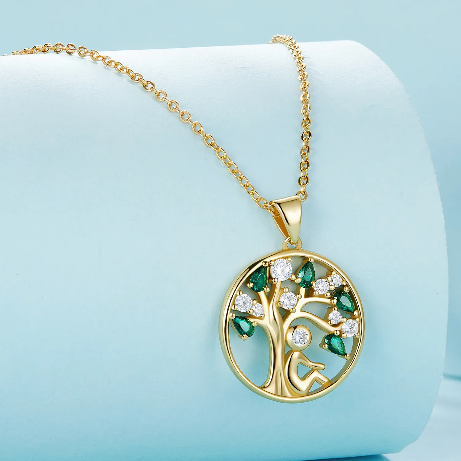 Pandora Style Golden Life Tree Necklace - SCN094-B