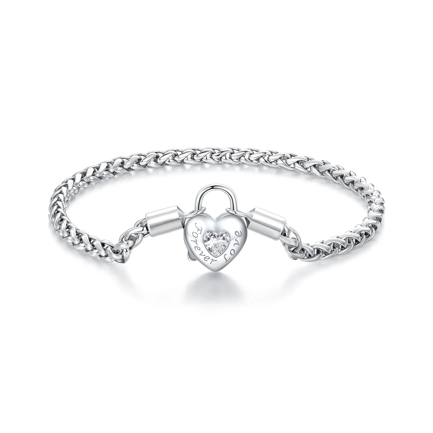 Pandora Style Heart Lock Basic Chain Bracelet - BSB147