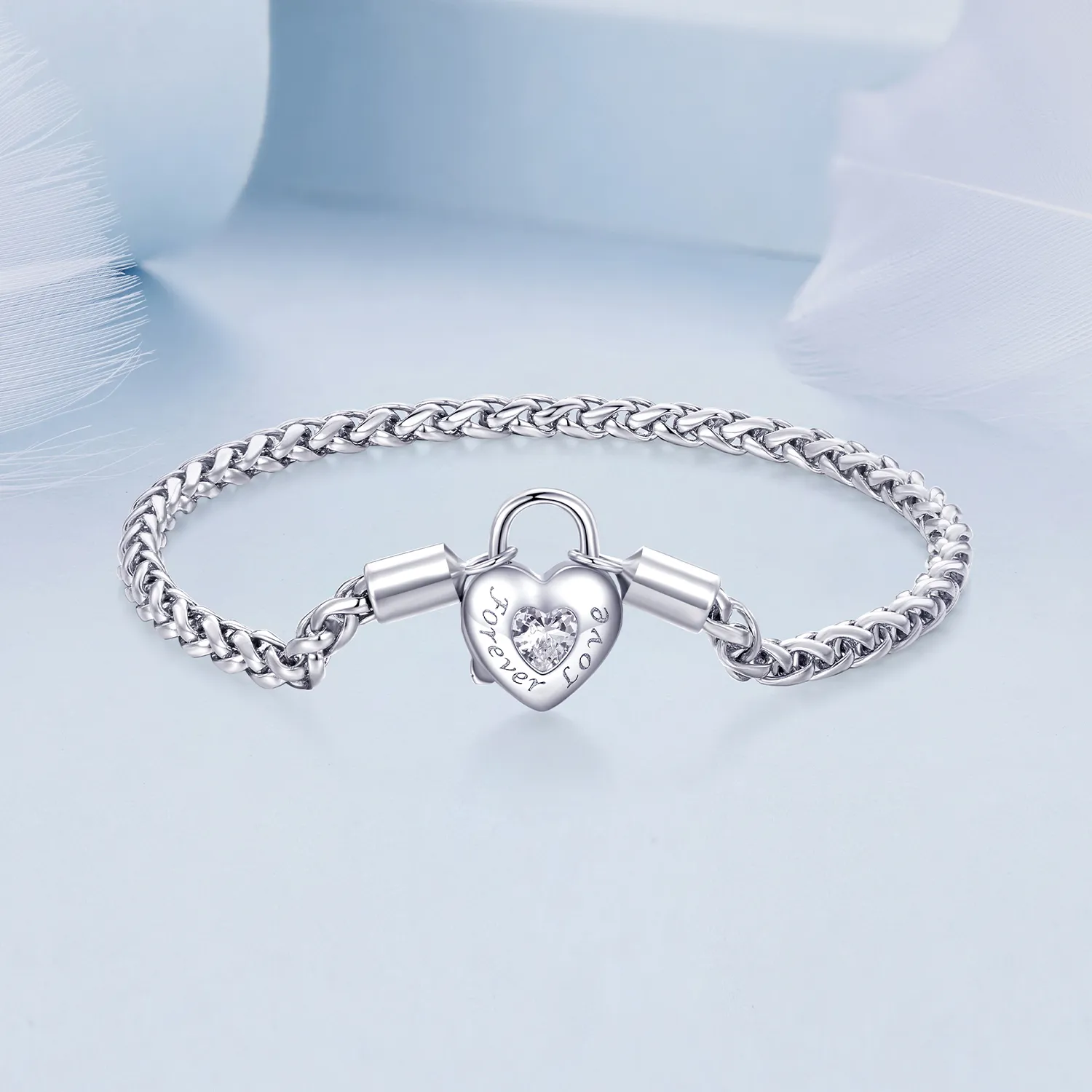 Pandora Style Heart Lock Basic Chain Bracelet - BSB147