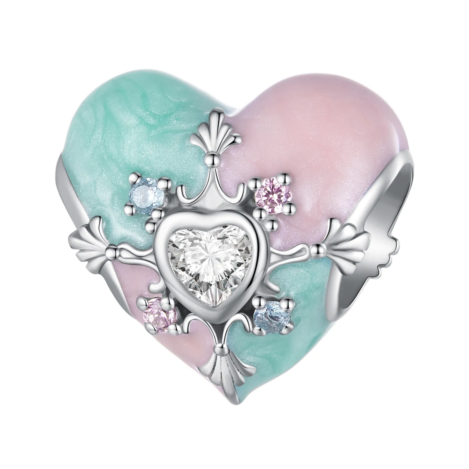 pandora style heart shaped easter charm bsc782