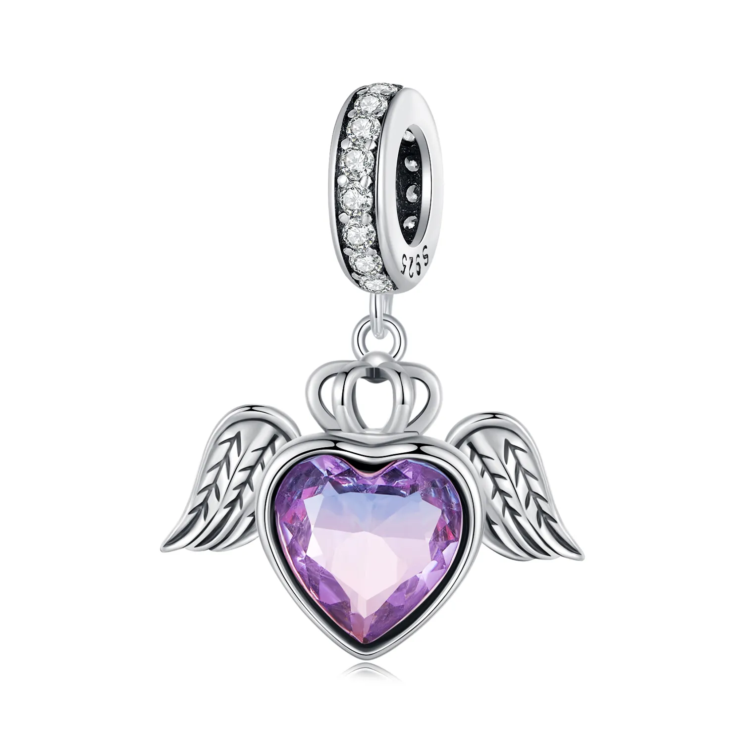 pandora style heart shaped wings dangle scc2587