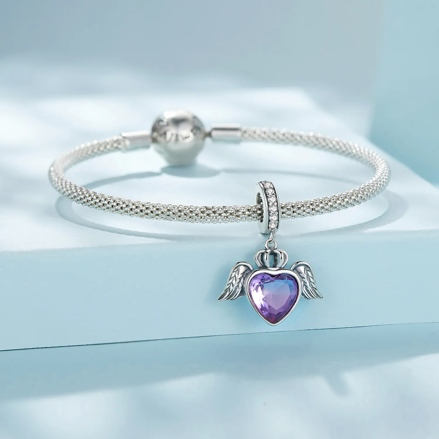 Pandora Style Heart Shaped Wings Dangle - SCC2587