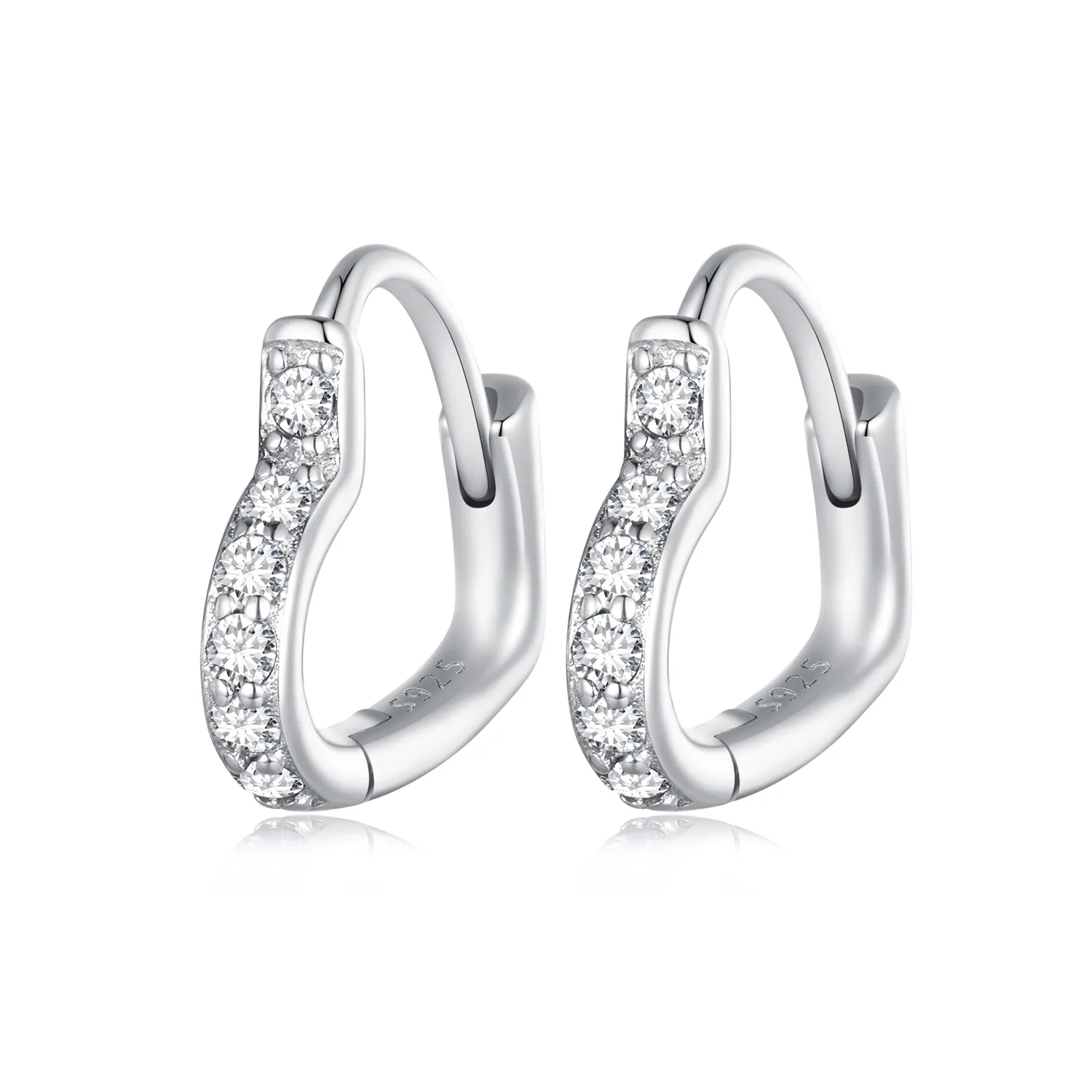 pandora style heartshaped hoop earrings sce1626