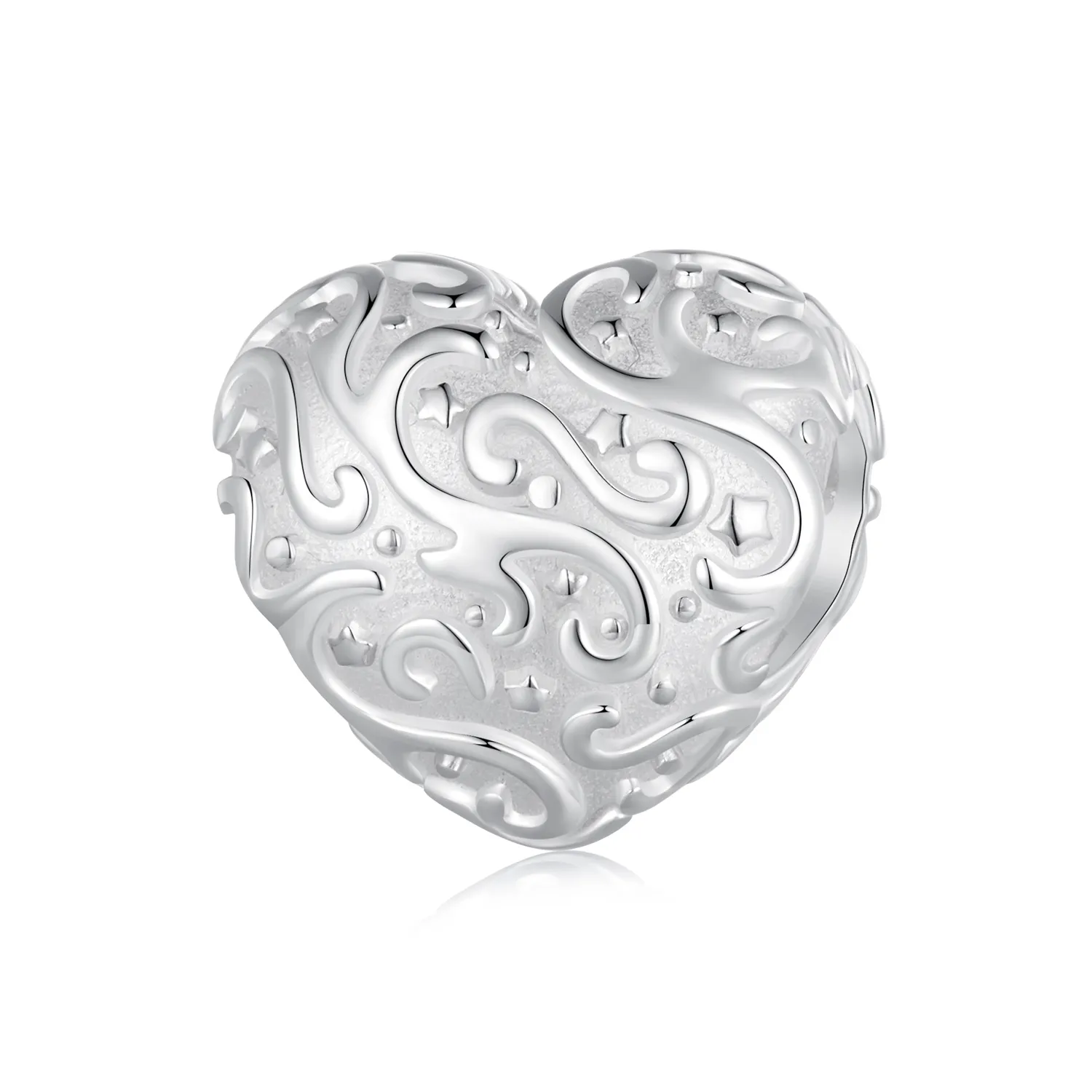 pandora style heartshaped pattern charm scc2618