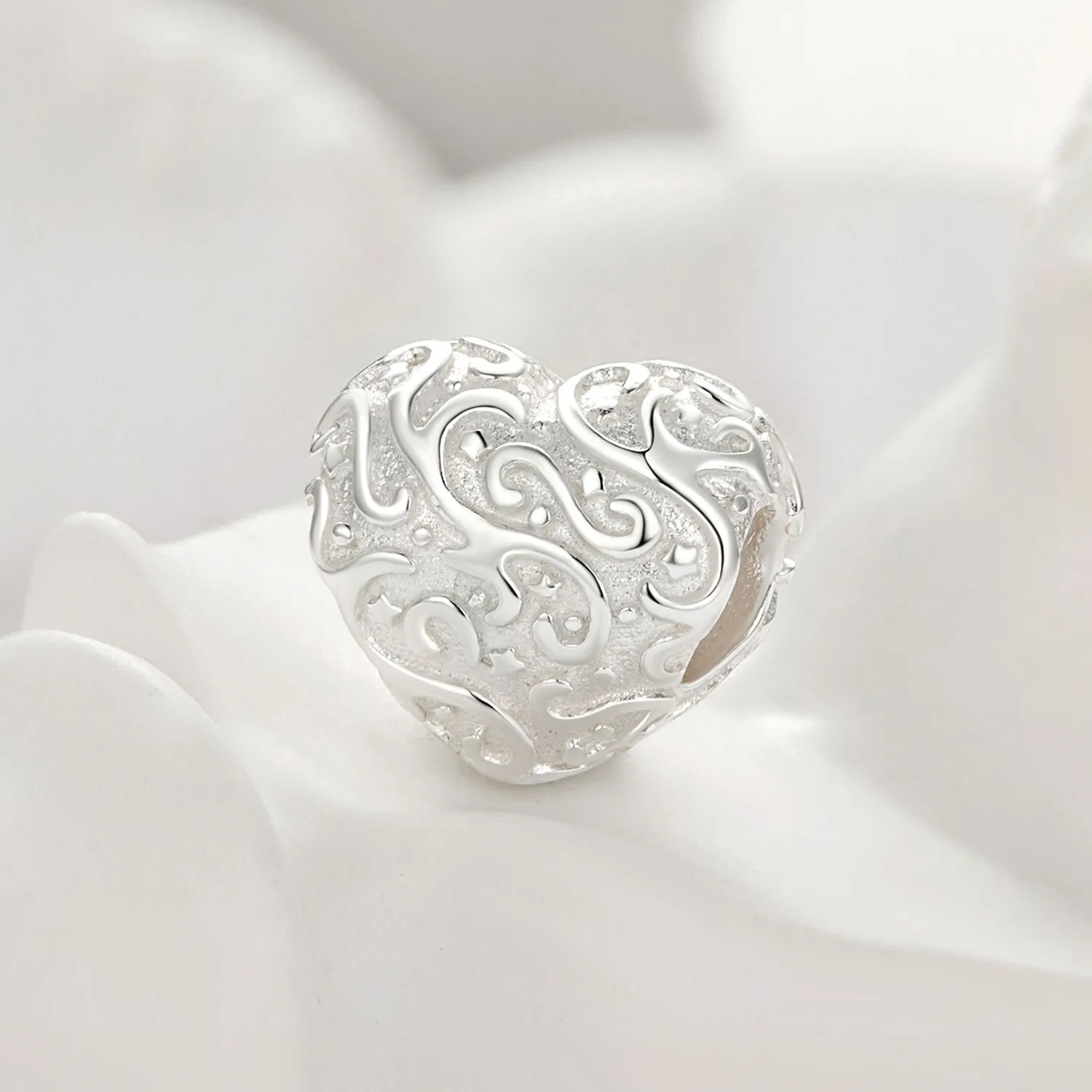 Pandora Style Heart-Shaped Pattern Charm - SCC2618