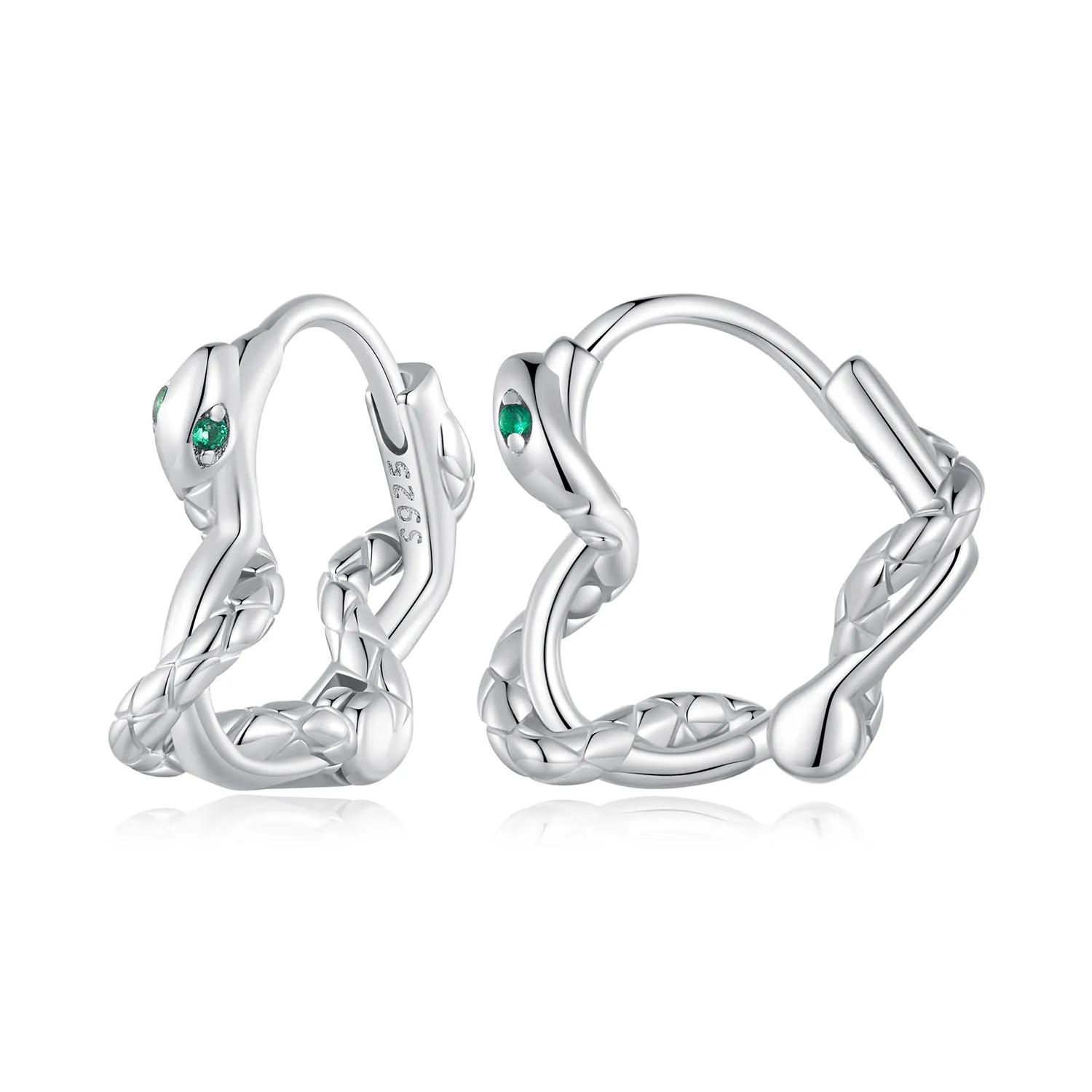 pandora style heartshaped spirit snake hoop earrings bse911