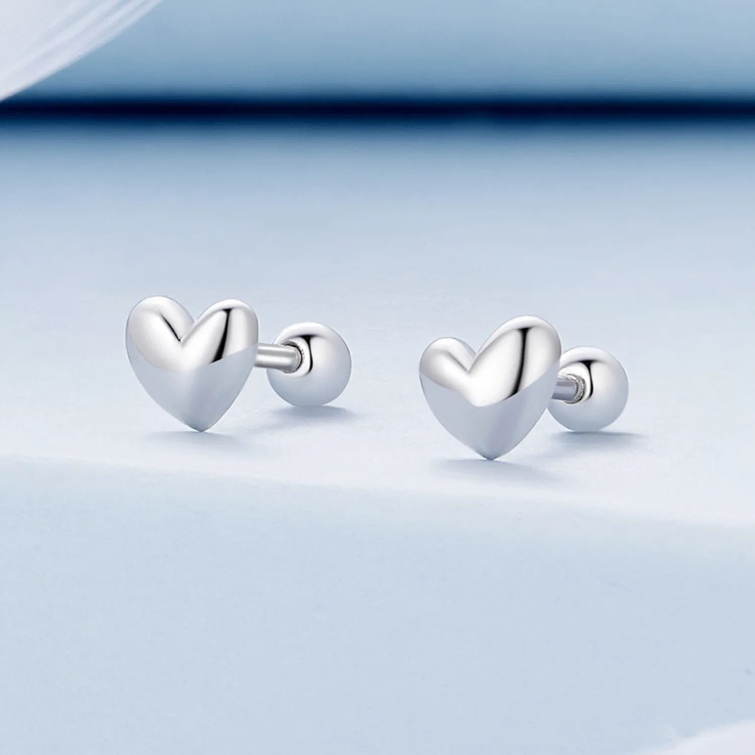 Pandora Style Heart-Shaped Studs Earrings - BSE886