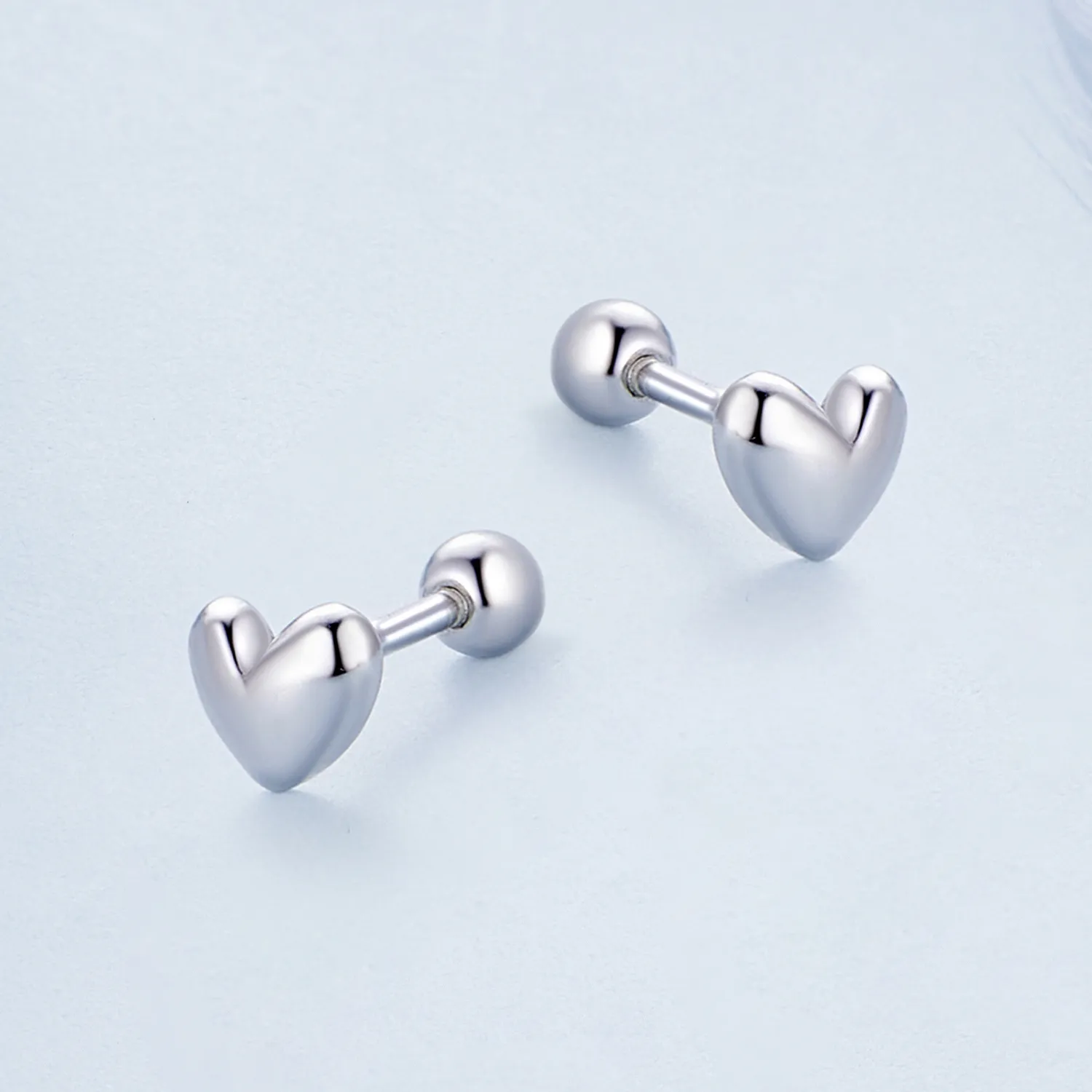 Pandora Style Heart-Shaped Studs Earrings - BSE886