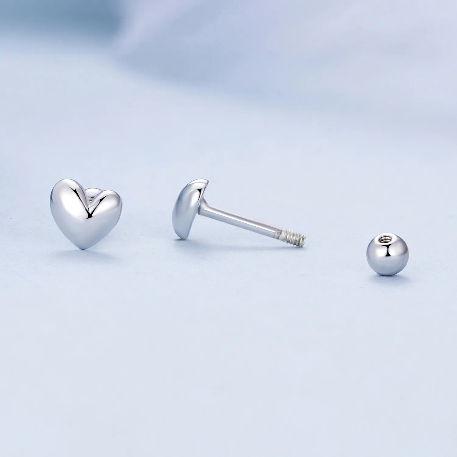 Pandora Style Heart-Shaped Studs Earrings - BSE886