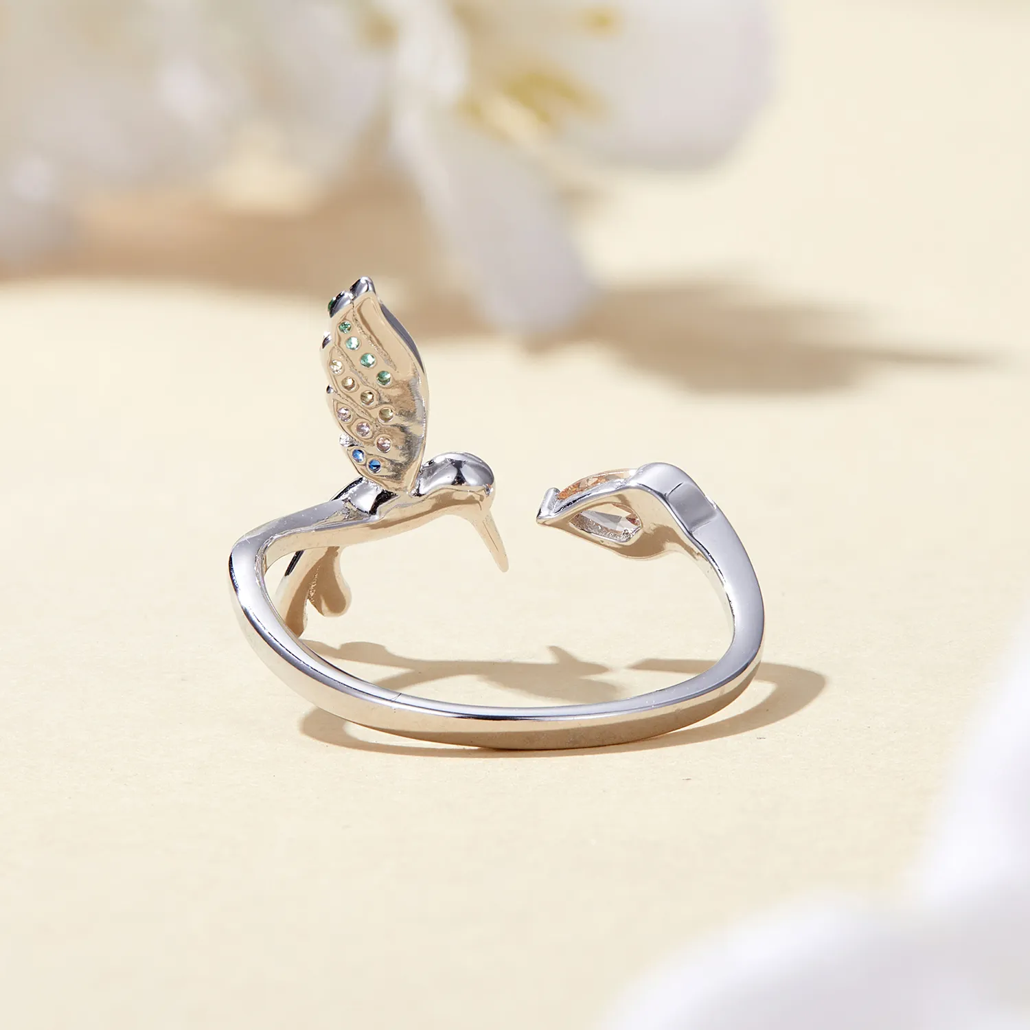 Pandora Style Hummingbird Open Ring - BSR391