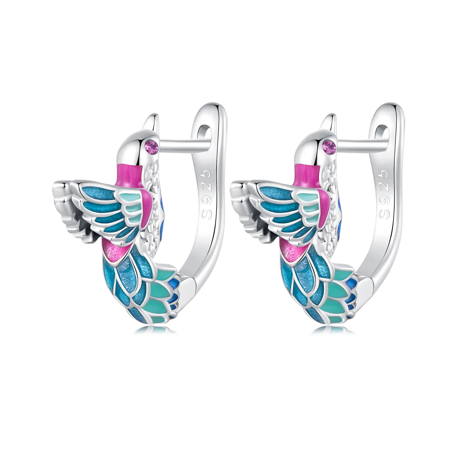 pandora style kingfisher hoop earrings bse899