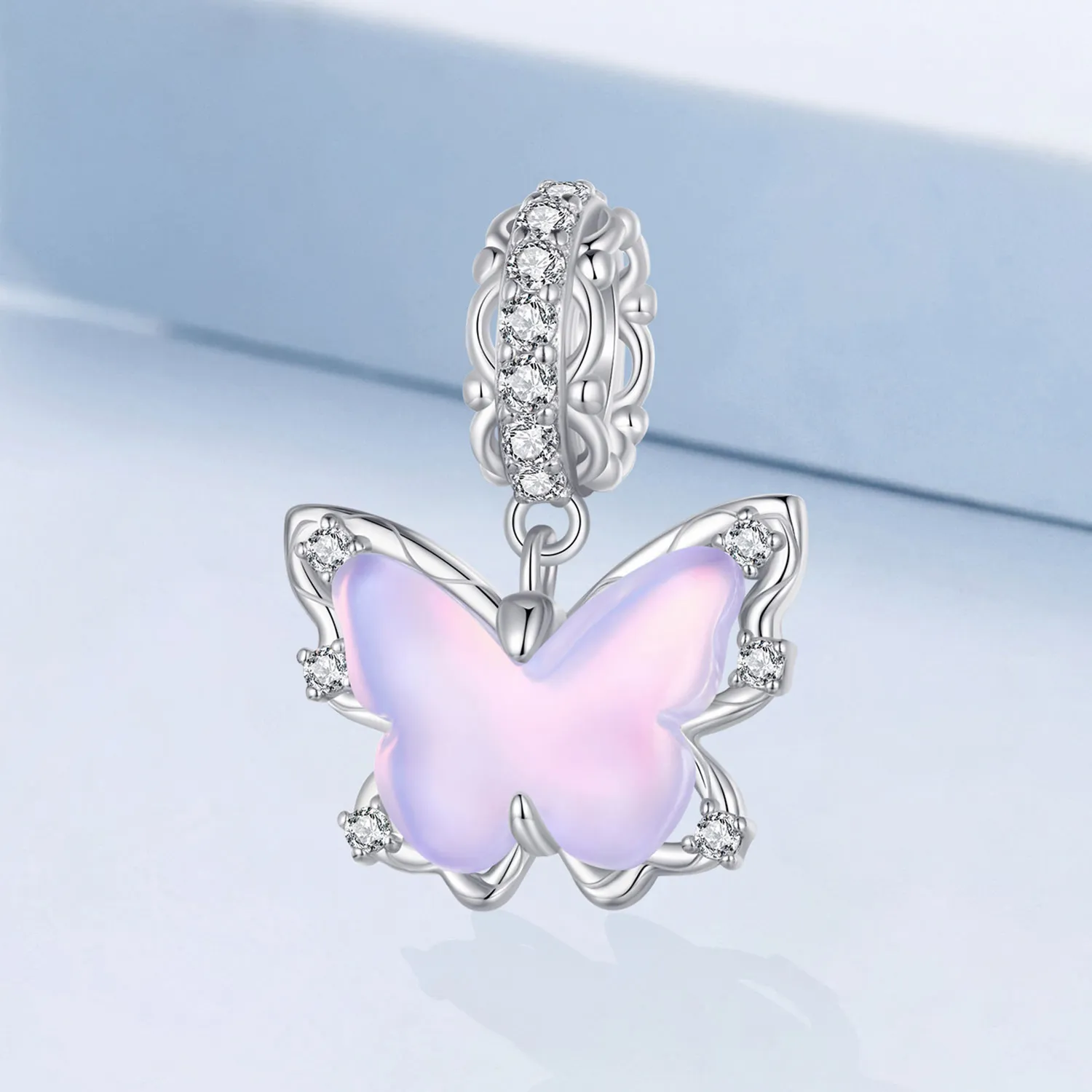 Pandora Style Lace Butterfly Dangle - BSC925