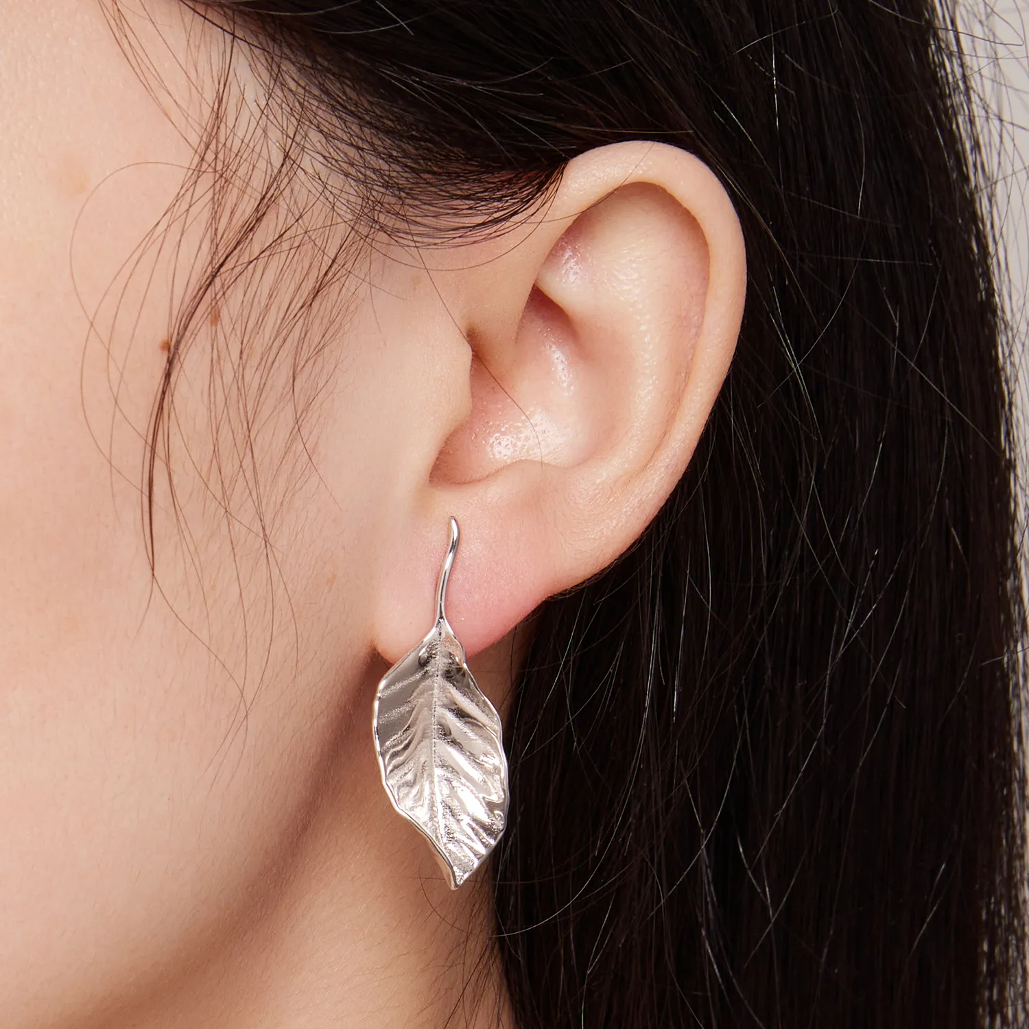 Pandora Style Leaves Studs Earrings - BSE812