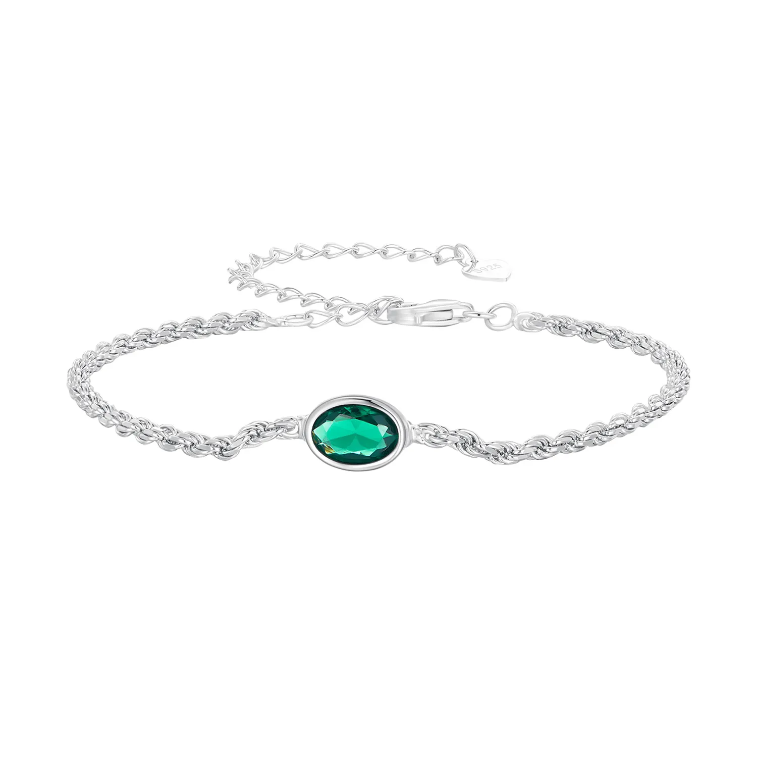 Pandora Style Light Luxury Green Zirconia Chopard Bracelet - BSB116