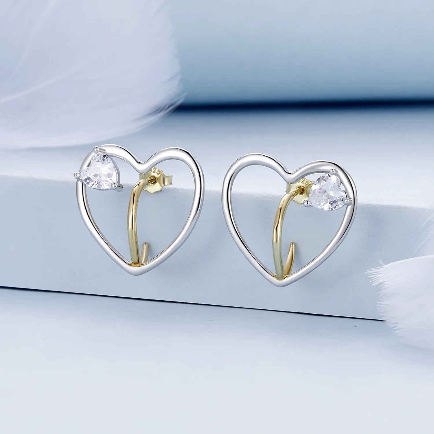 Pandora Style Love Studs Earrings - BSE888