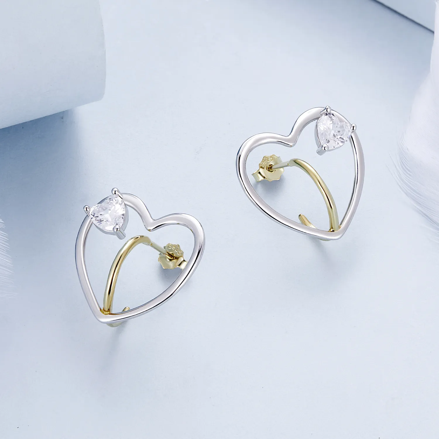 Pandora Style Love Studs Earrings - BSE888