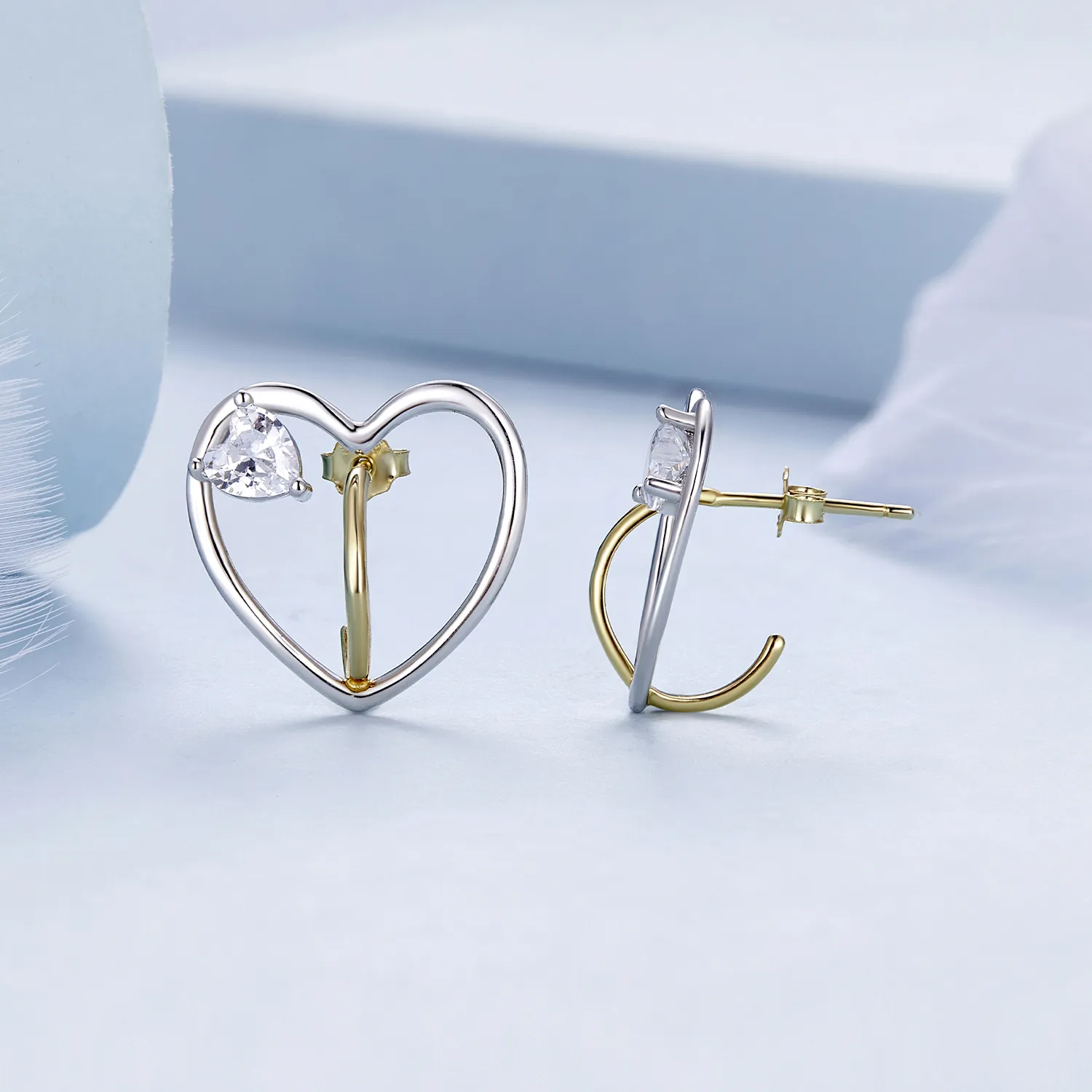 Pandora Style Love Studs Earrings - BSE888