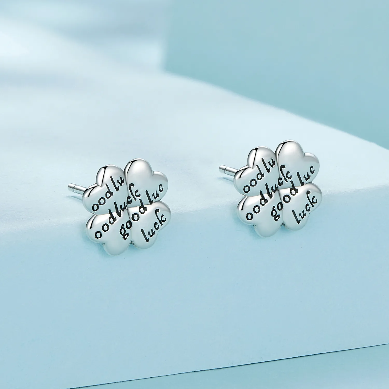 Pandora Style Lucky Clover Studs Earrings - SCE1635