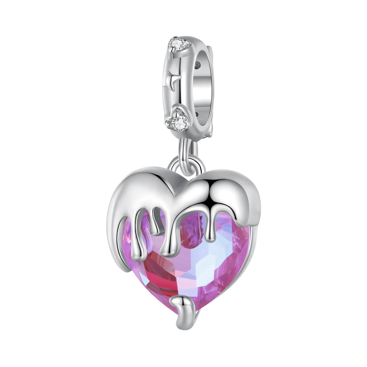 pandora style melting girls heart dangle scc2471