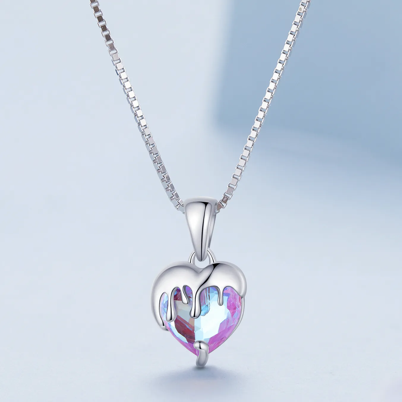 Pandora Style Melting Heart Necklace - BSN322