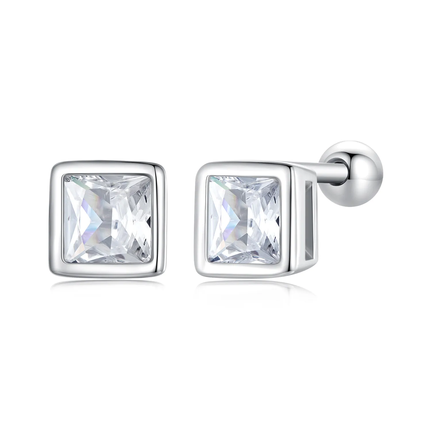 pandora style mini princess zirconia studs earrings bse885s