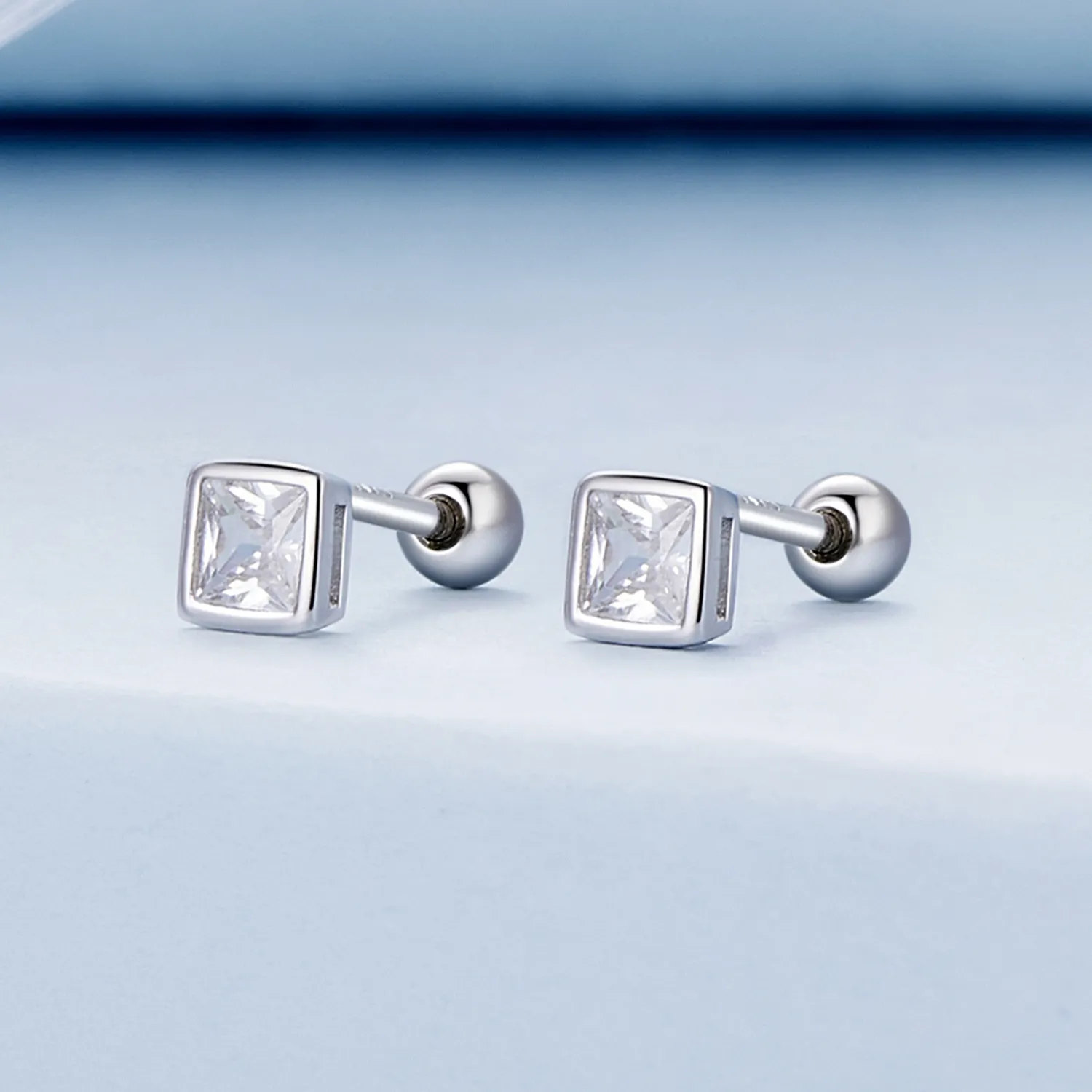 Pandora Style Mini Princess Zirconia Studs Earrings - BSE885-S