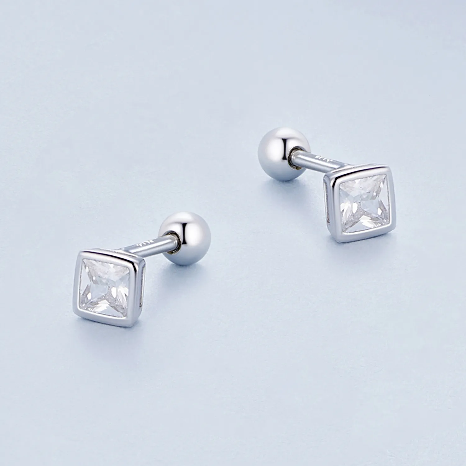 Pandora Style Mini Princess Zirconia Studs Earrings - BSE885-S