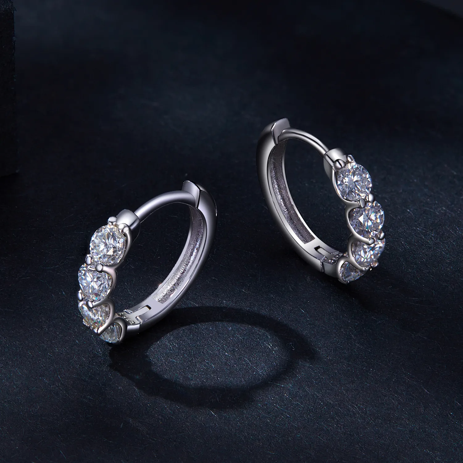 Pandora Style Moissanite Hoop Earrings - MSE030