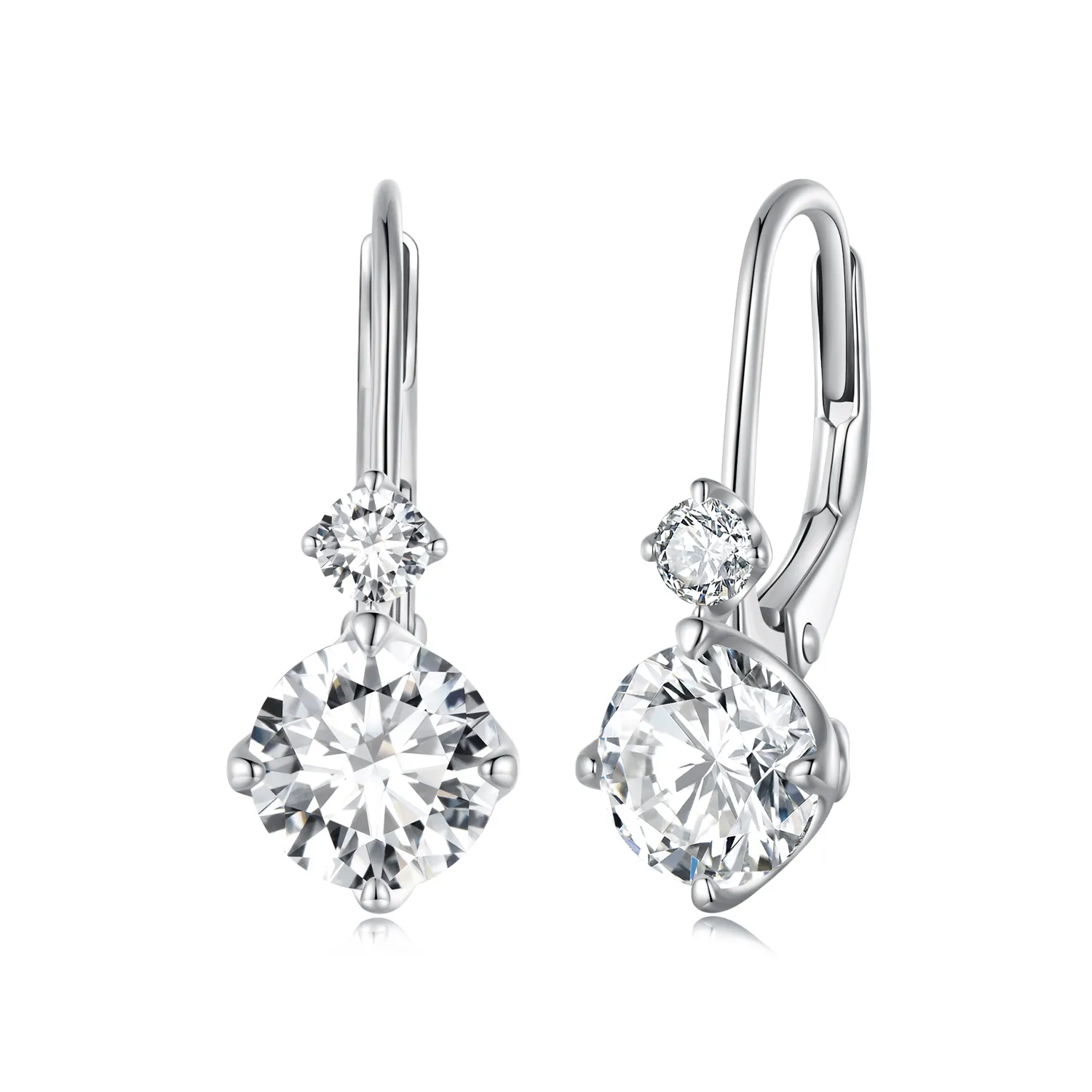 Pandora Style Moissanite Hoop Earrings(Two Certificates) - MSE031